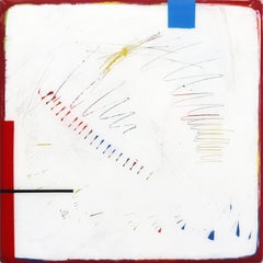 Small Tide Pools 31 - Modern Minimalist Acrylic Red White Blue Resin Artwork