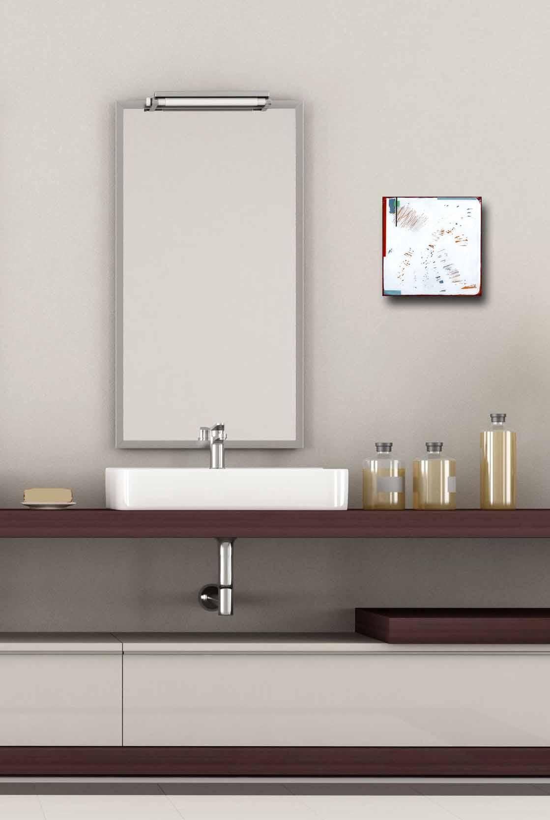 Pequeñas piscinas de marea 35 - Pequeña obra de arte minimalista moderna de resina en venta 3
