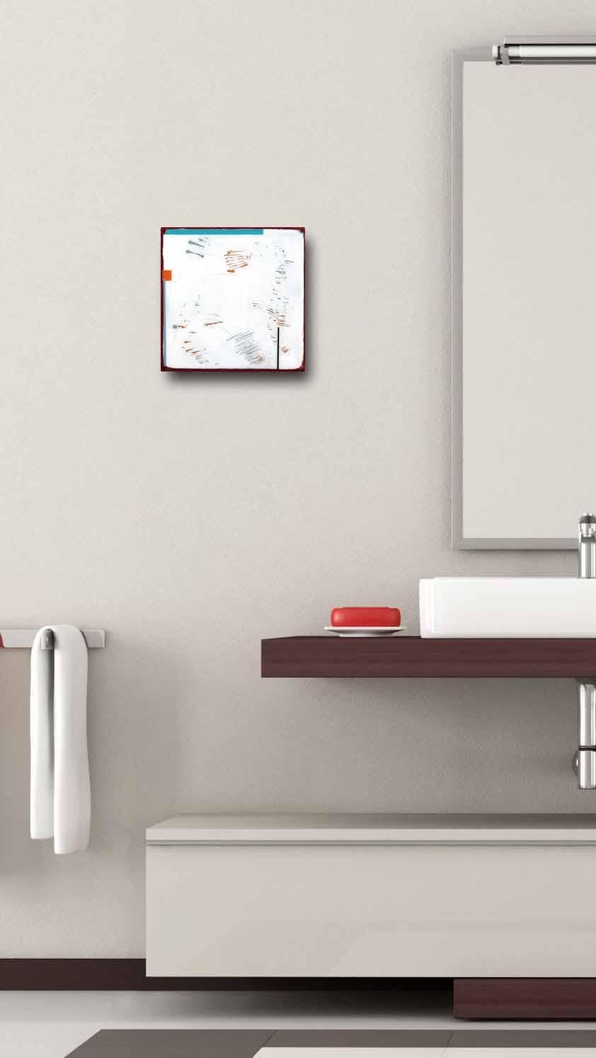 Pequeñas piscinas de marea 36 - Pequeña obra de arte minimalista moderna de resina en venta 1