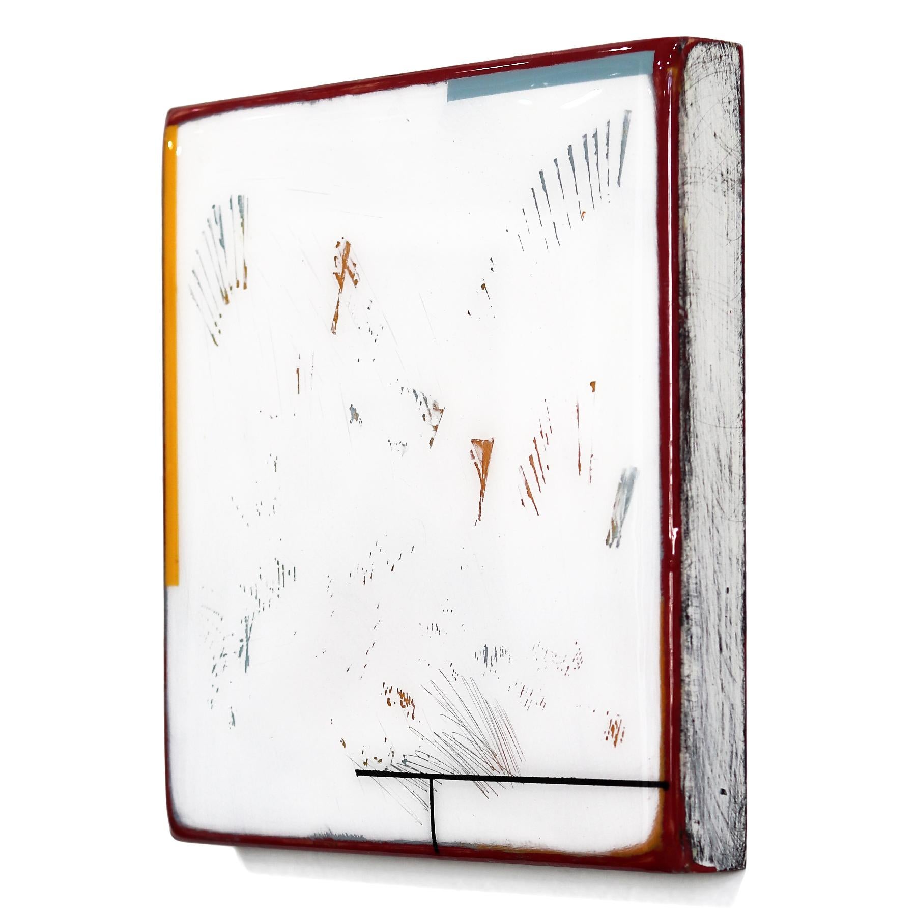 Kleine Tide-Pools 37 - Kleines modernes, minimalistisches Kunstwerk aus Harz (Grau), Abstract Painting, von Ricky Hunt