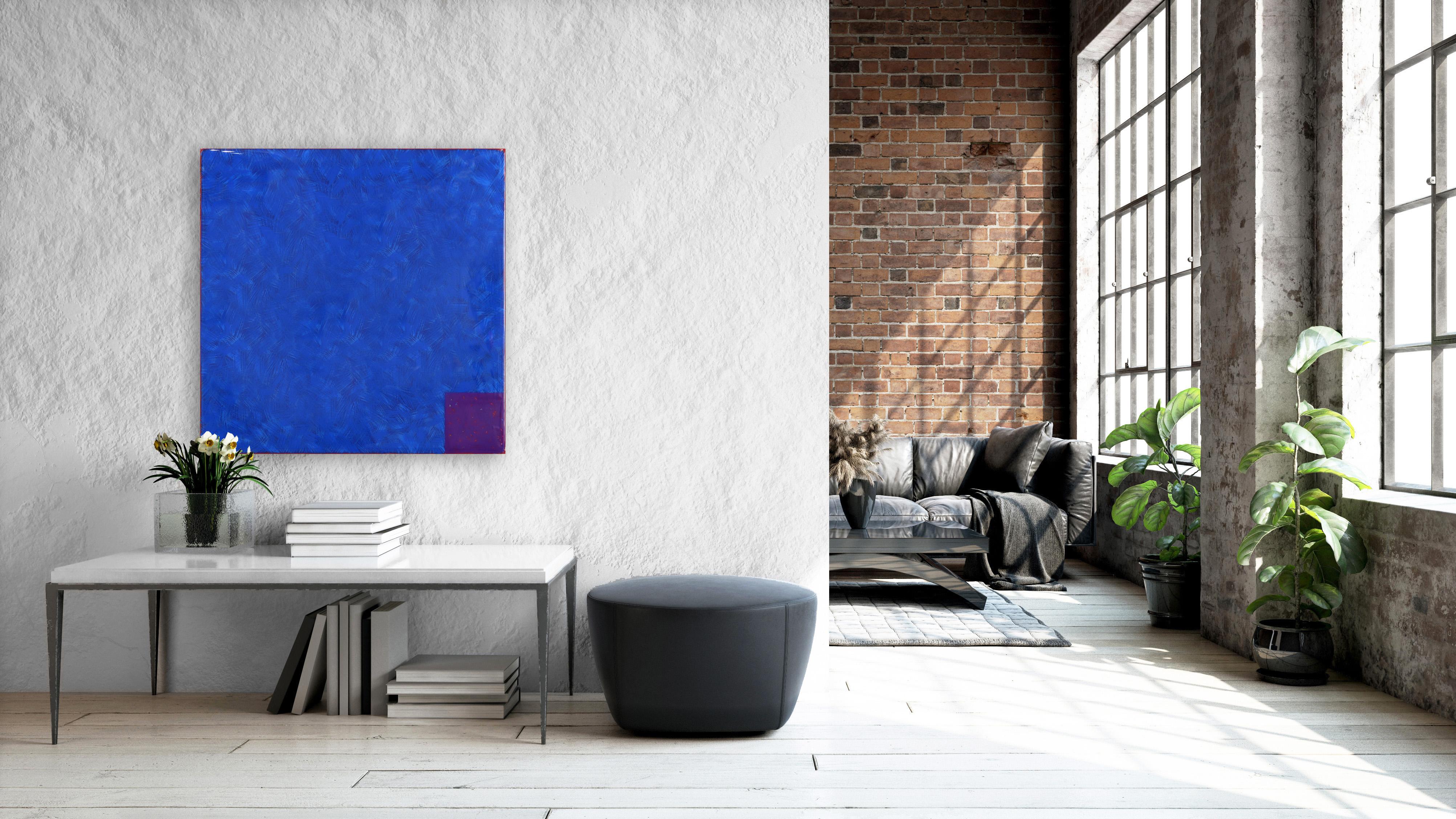 Sunday Blue 3 - Acrylic Vibrant Blue Modern Resin Artwork - Minimalist Mixed Media Art by Ricky Hunt