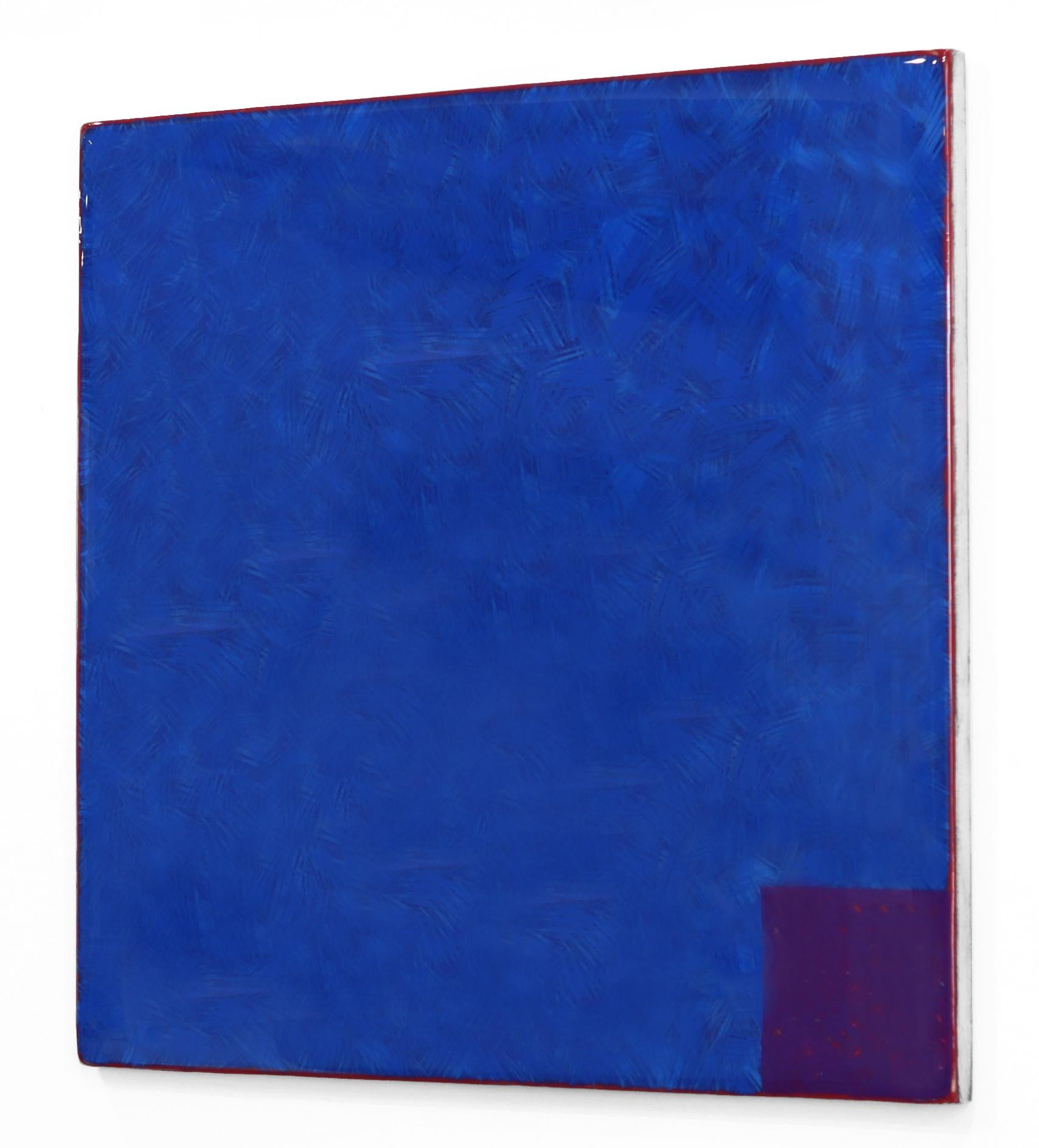 Sunday Blue 3 - Acrylic Vibrant Blue Modern Resin Artwork For Sale 1