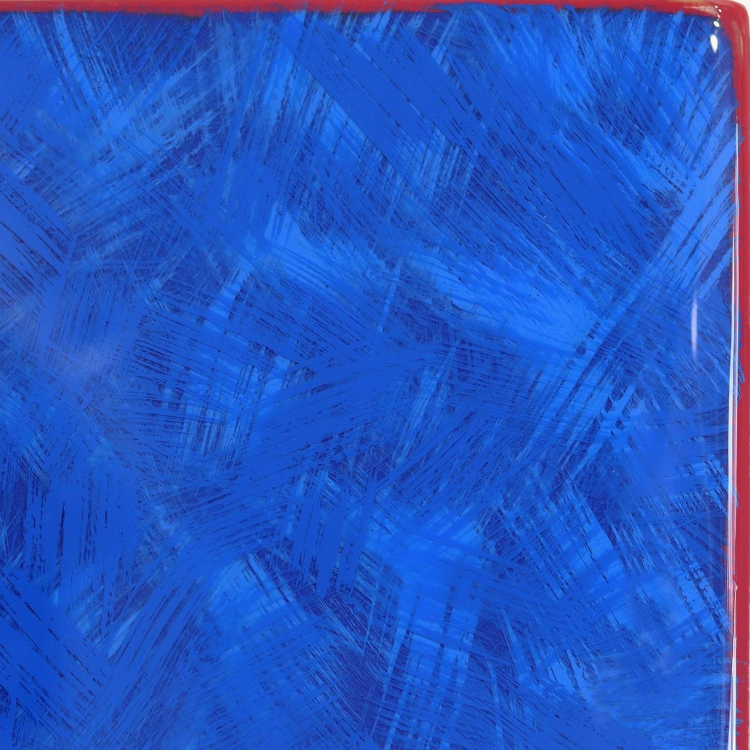 Sunday Blue 3 - Acrylic Vibrant Blue Modern Resin Artwork For Sale 2
