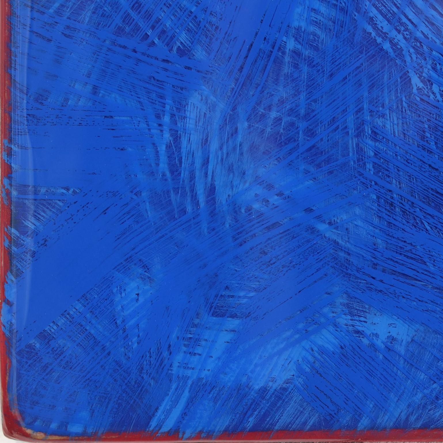 Sunday Blue 3 - Acrylic Vibrant Blue Modern Resin Artwork For Sale 4