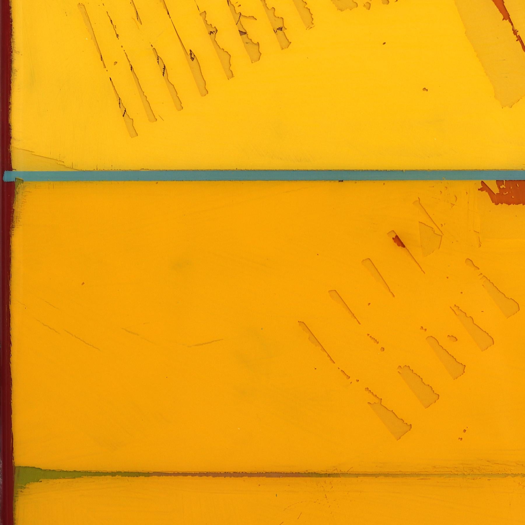 Sunspot 126 - Tall Modern Shiny Resin Minimalist Vibrant Yellow Abstract Art For Sale 3