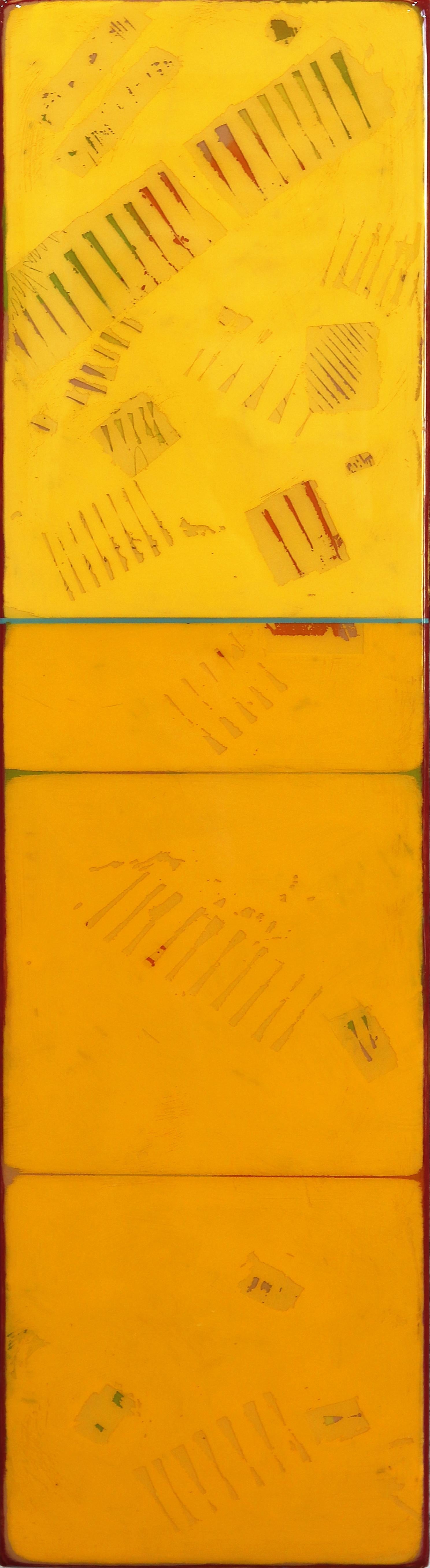 Sunspot 126 - Großer moderner glänzender Harz Minimalist Vibrant Yellow Abstract Art