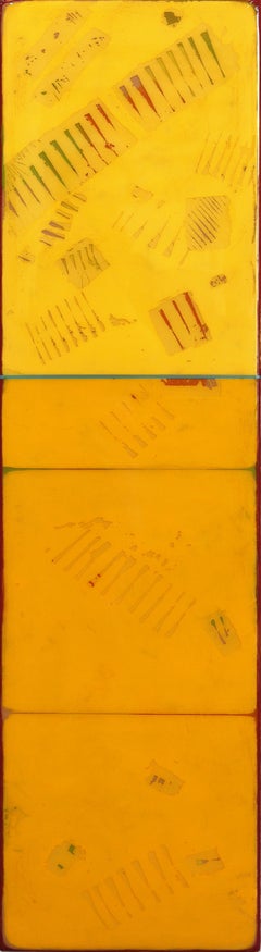 Sunspot 126 - Tall Modern Shiny Resin Minimalist Vibrant Yellow Abstract Art