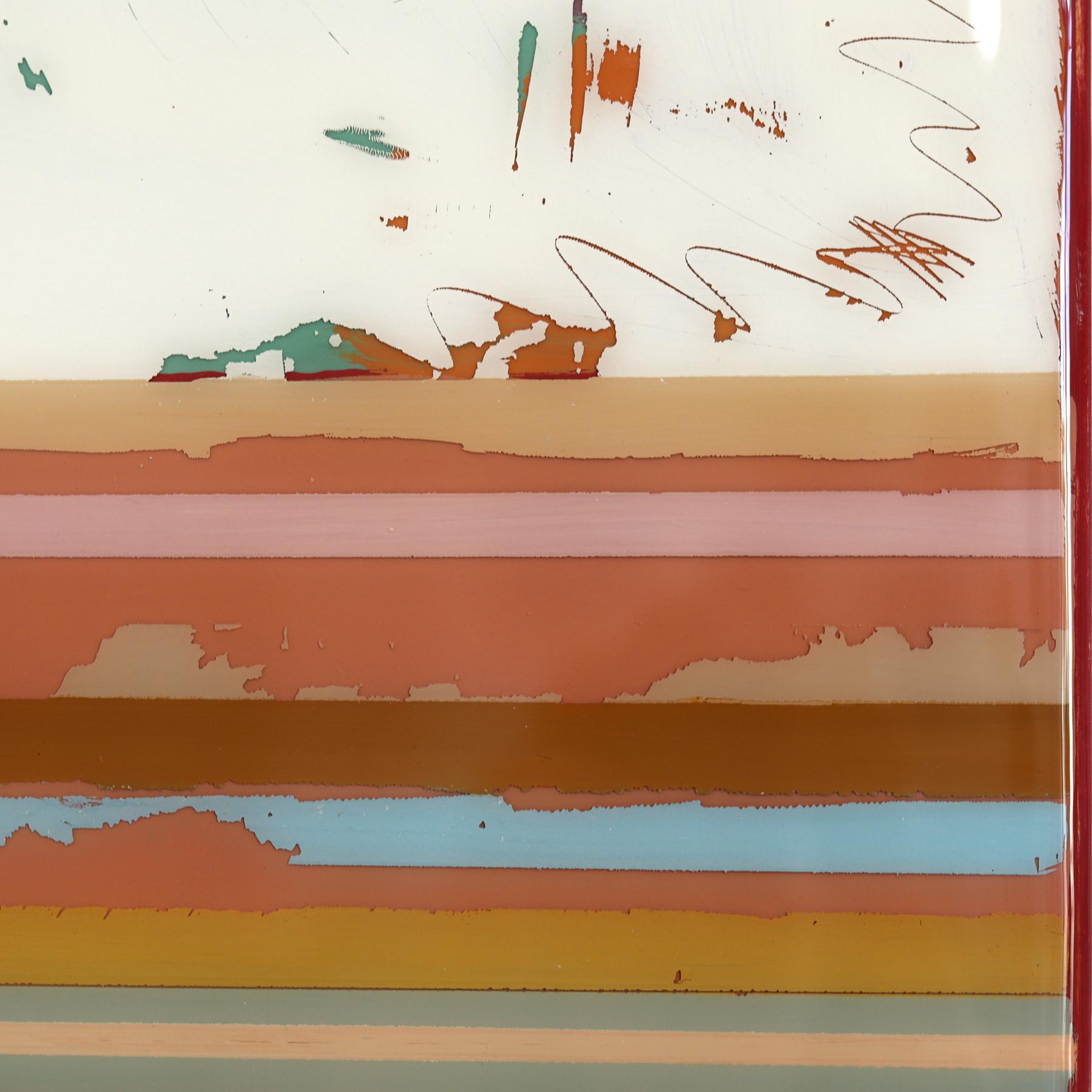 Sunspot 133 - Tall Modern Shiny Resin Minimalist Autumn Tone Abstract Artwork For Sale 3