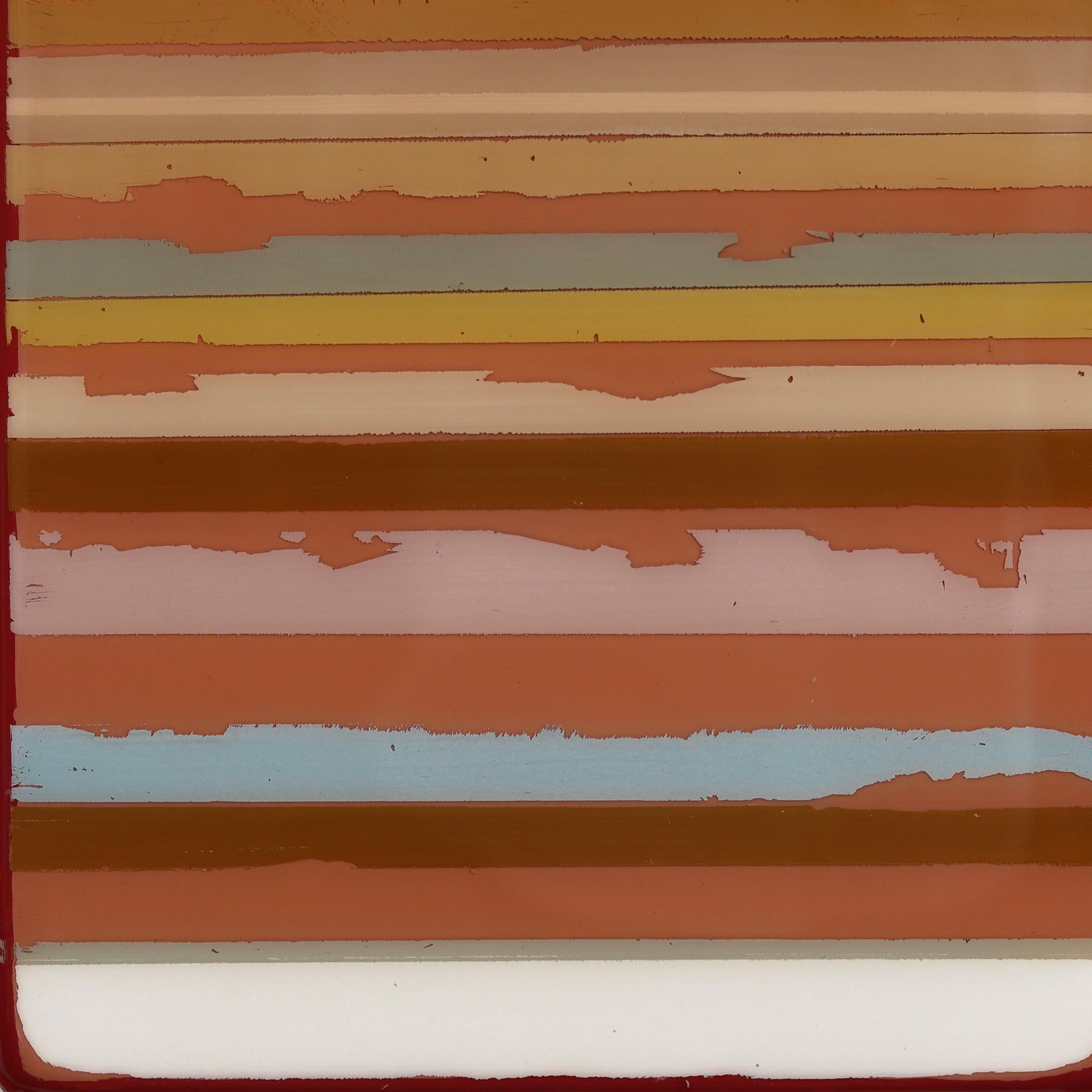 Sunspot 133 - Tall Modern Shiny Resin Minimalist Autumn Tone Abstract Artwork For Sale 5