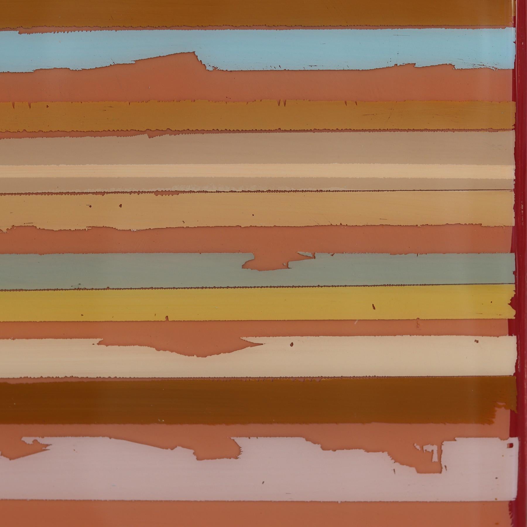 Sunspot 133 - Tall Modern Shiny Resin Minimalist Autumn Tone Abstract Artwork For Sale 6