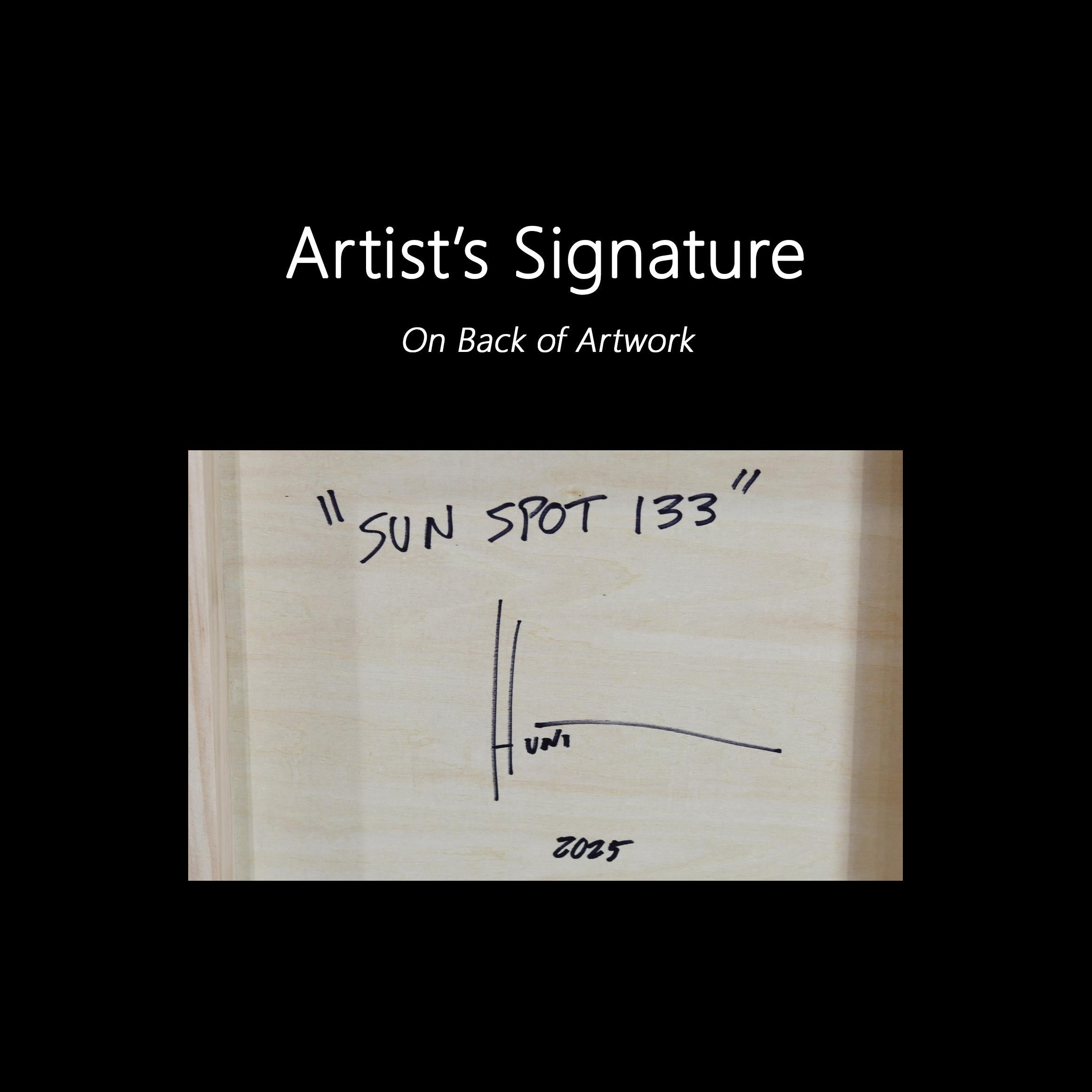 Sunspot 133 - Tall Modern Shiny Resin Minimalist Autumn Tone Abstract Artwork For Sale 7