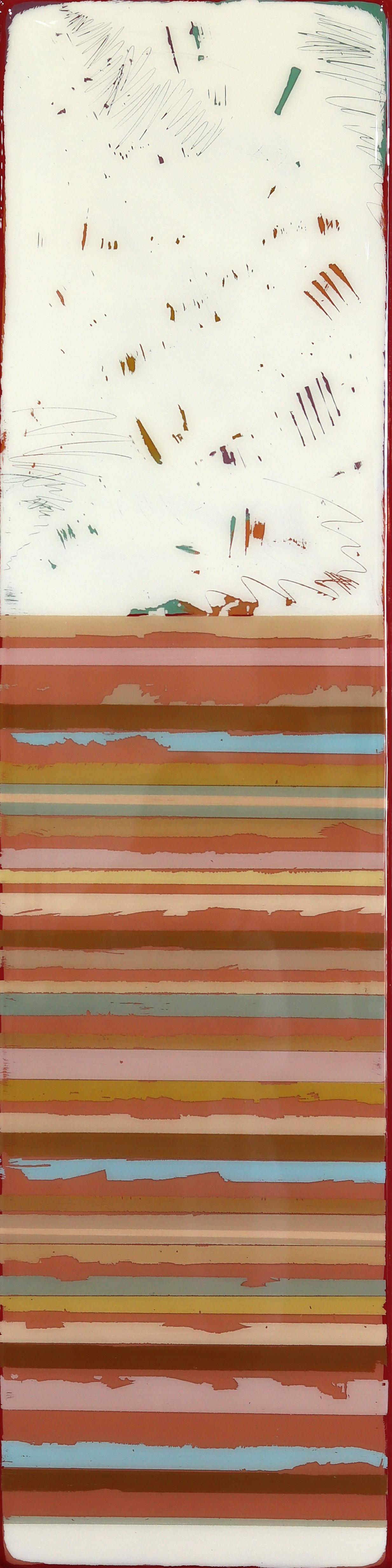 Sunspot 133 - Tall Modern Shiny Resin Minimalist Autumn Tone Abstract Artwork - Mixed Media Art by Ricky Hunt