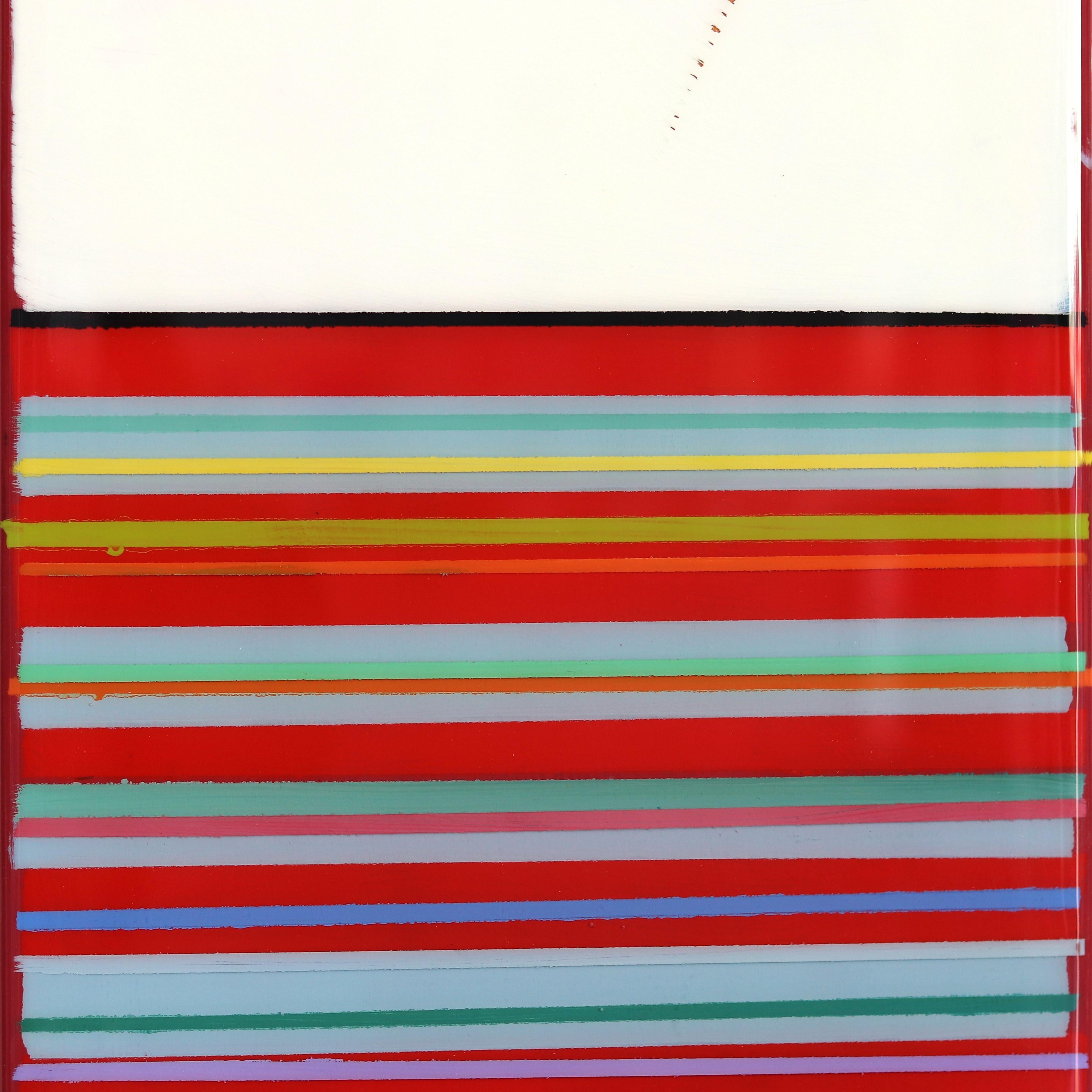 Sonnenfleck 93  -  Modernes Minimalistisches Buntes Streifen Großes Abstraktes Kunstharz Kunstwerk 1