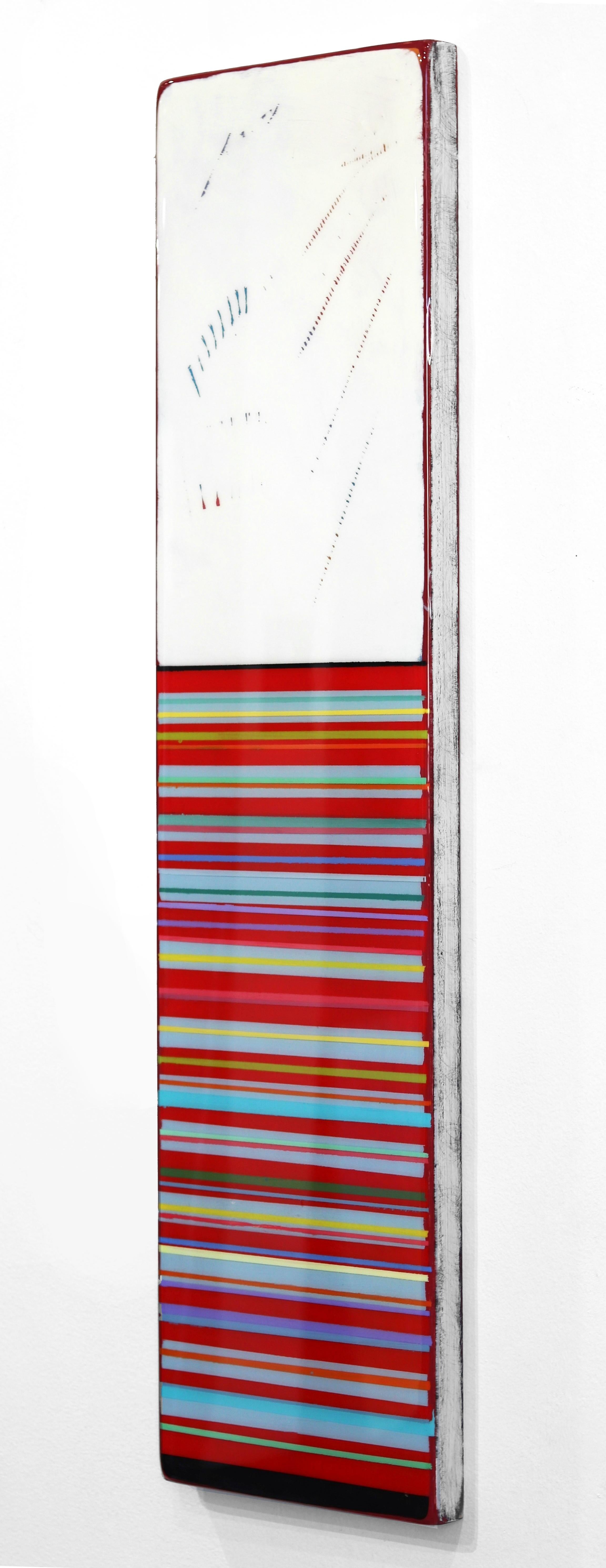 Sunspot 93  -  Modern Minimalist Colorful Stripes Tall Abstract Resin Artwork 2