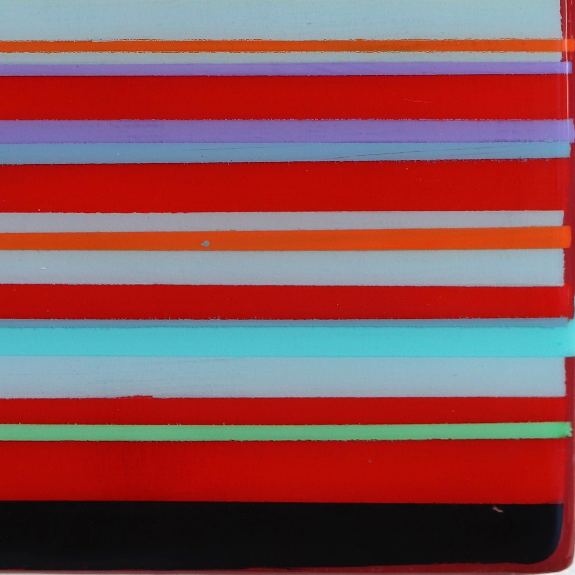 Sonnenfleck 93  -  Modernes Minimalistisches Buntes Streifen Großes Abstraktes Kunstharz Kunstwerk 6