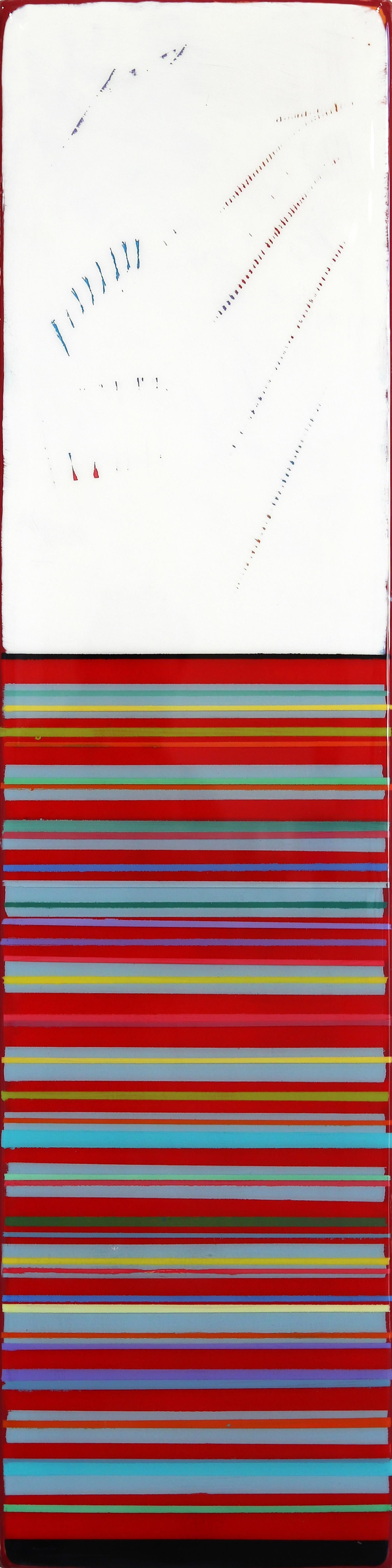 Sonnenfleck 93  -  Modernes Minimalistisches Buntes Streifen Großes Abstraktes Kunstharz Kunstwerk – Mixed Media Art von Ricky Hunt