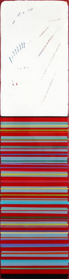 Sunspot 93  -  Modern Minimalist Colorful Stripes Tall Abstract Resin Artwork