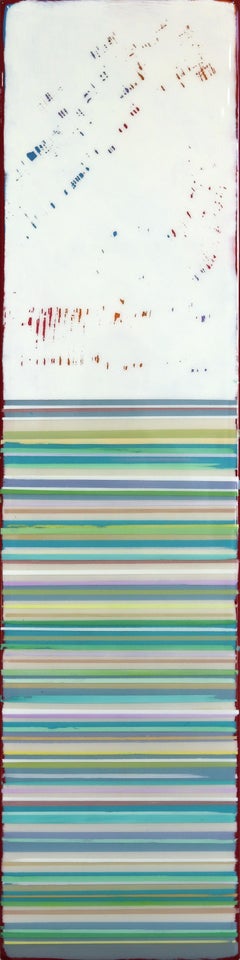 Tache solaire 94  -  The Modern Modern Modernity Colorful Stripes Tall Abstract Resin Artwork (œuvre d'art abstraite en résine)