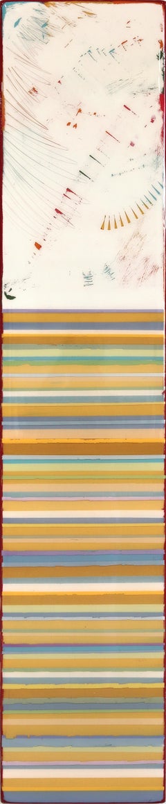 Tall Sunspot 25 - Modern Acrylic Striped Resin Artwork