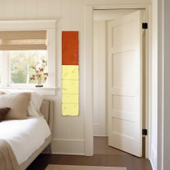 Tall Sunspot 39 - Modern Shiny Resin Minimalist Two Tone Red Yellow Abstract Art