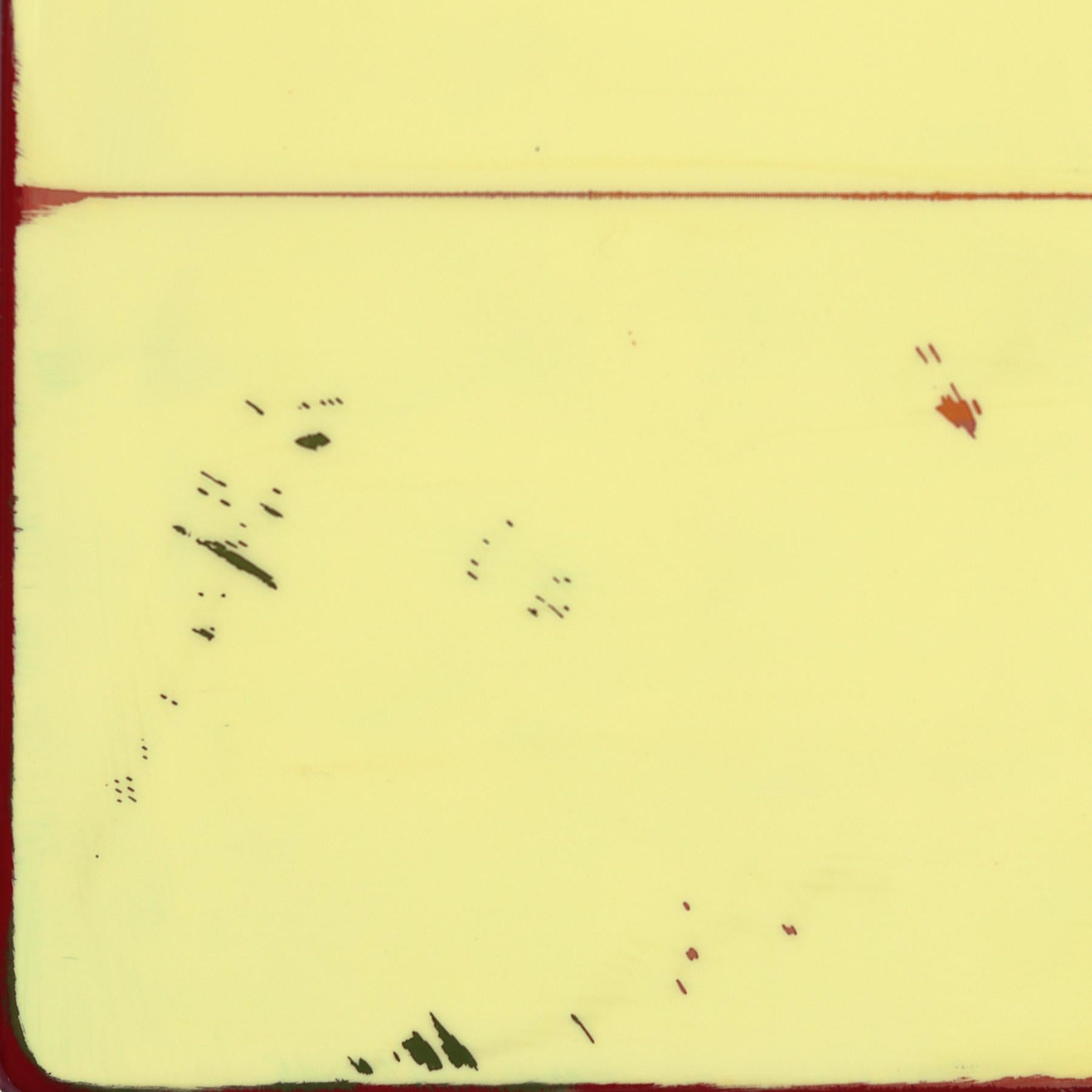 Tall Sunspot 39 - Modern Shiny Resin Minimalist Two Tone Red Yellow Abstract Art For Sale 4