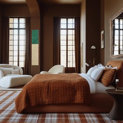 Tall Sunspot 48 - Modern Resin Minimalist Green & Beige Tone Abstract Artwork