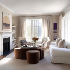 Tall Sunspot 50 - Modernes Harz Minimalistisch Lila Ton Gestreift Abstraktes Kunstwerk