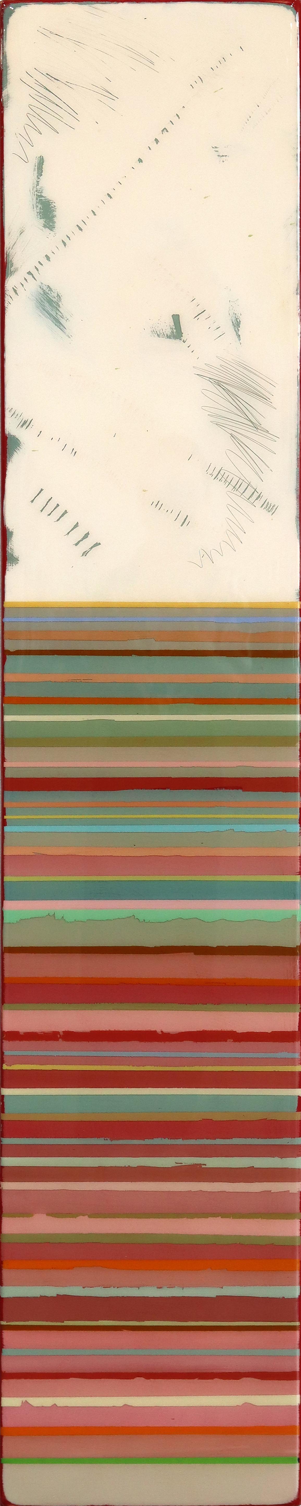 Tall Sunspot 65 - Modern Resin Minimalist Colorful Striped Abstract Artwork
