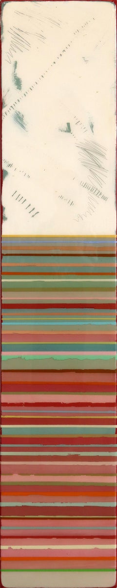 Tall Sunspot 65 - Modernes Harz Minimalist bunt gestreiftes abstraktes Kunstwerk