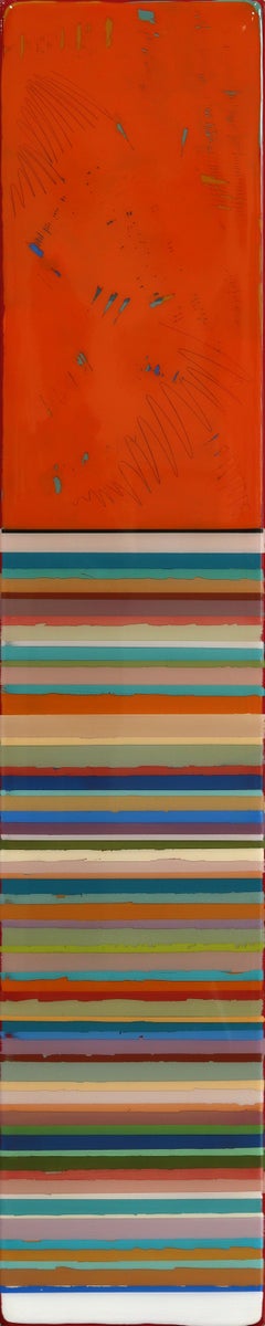 Tall Sunspot 67 - Modernes Harz Minimalist bunt gestreiftes abstraktes Kunstwerk