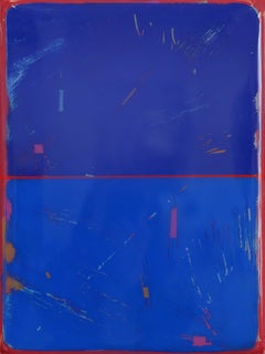 The Window 223 - Modern Minimalist Blue Acrylic and Resin Artwork