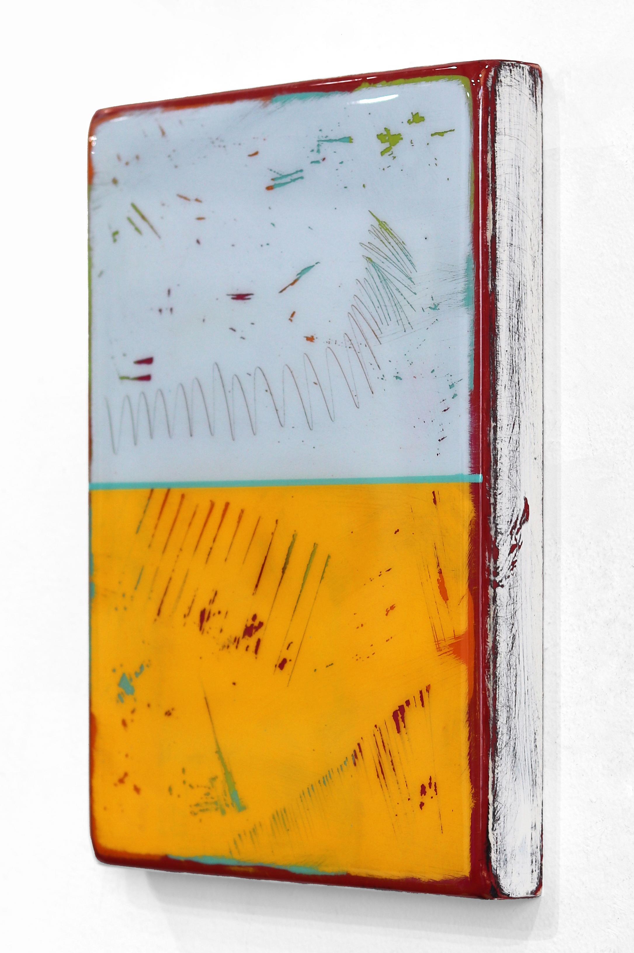 The Window 271 - Modern Minimalist Two Tone Yellow Resin Artwork For Sale 1