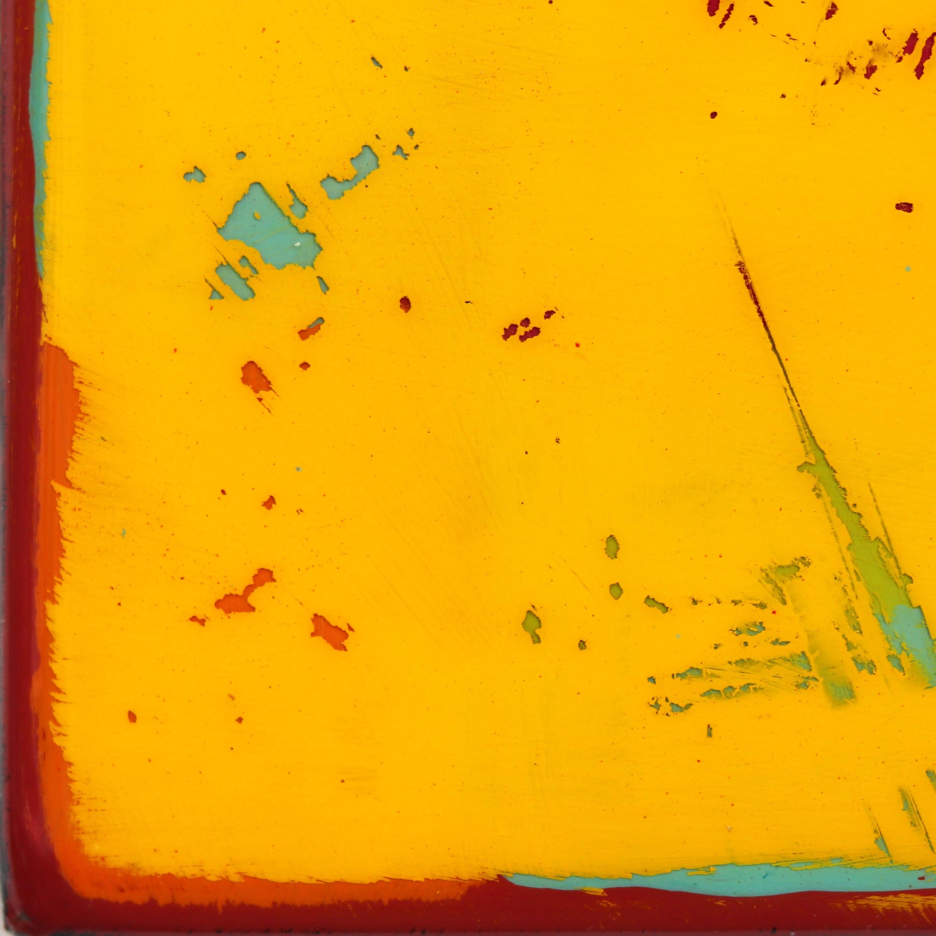 The Window 271 - Modern Minimalist Two Tone Yellow Resin Artwork For Sale 4