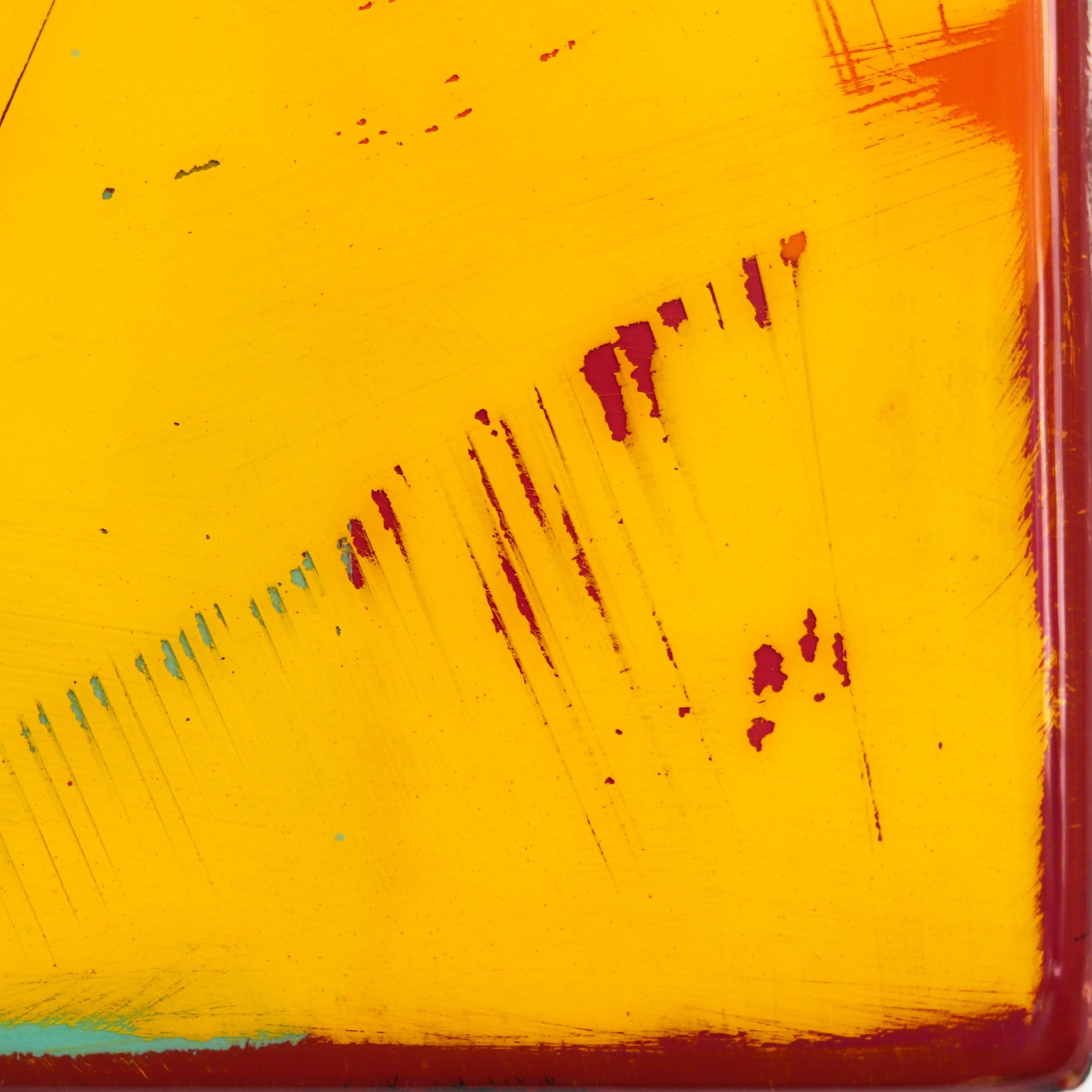 The Window 271 - Modern Minimalist Two Tone Yellow Resin Artwork For Sale 5