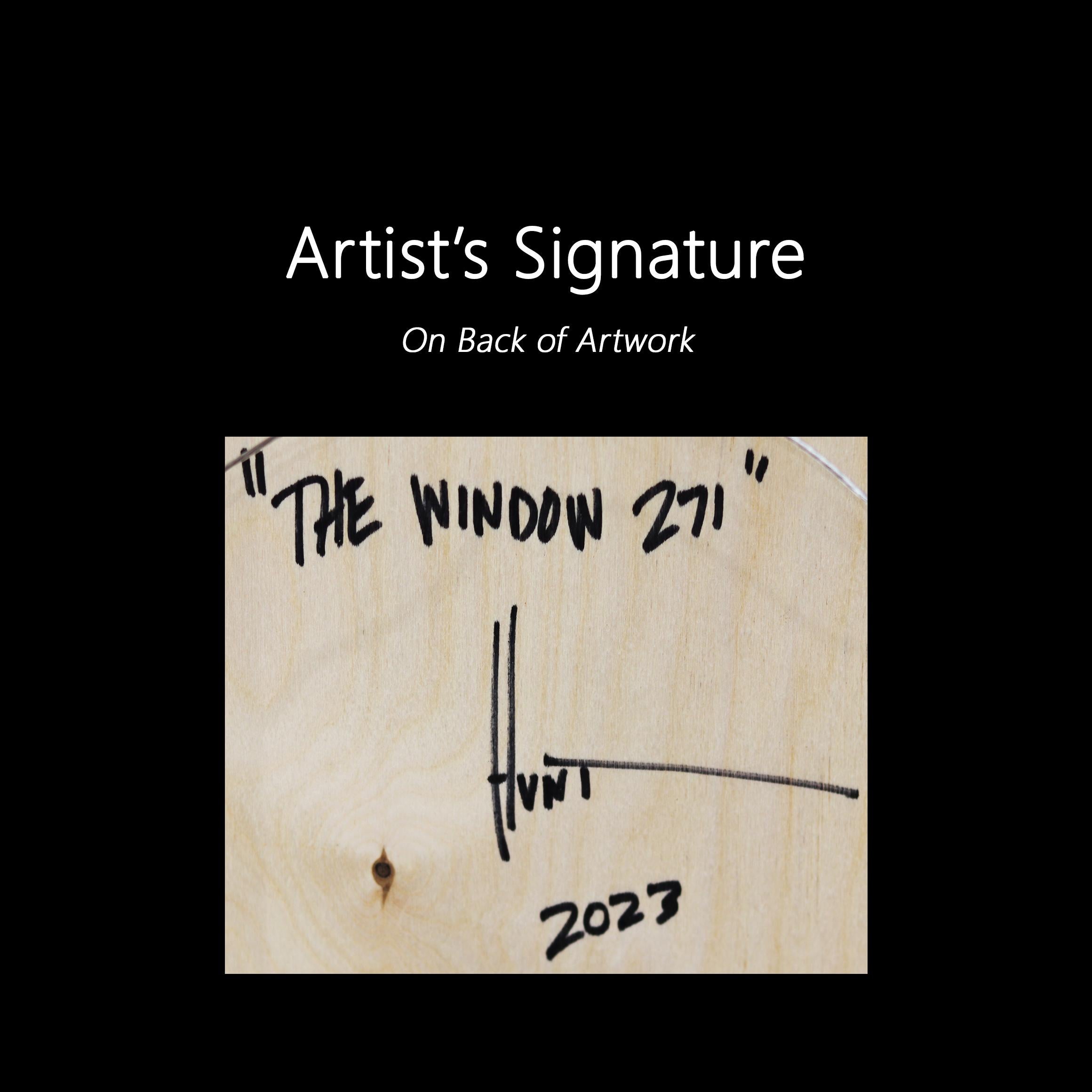 The Window 271 - Modern Minimalist Two Tone Yellow Resin Artwork For Sale 6