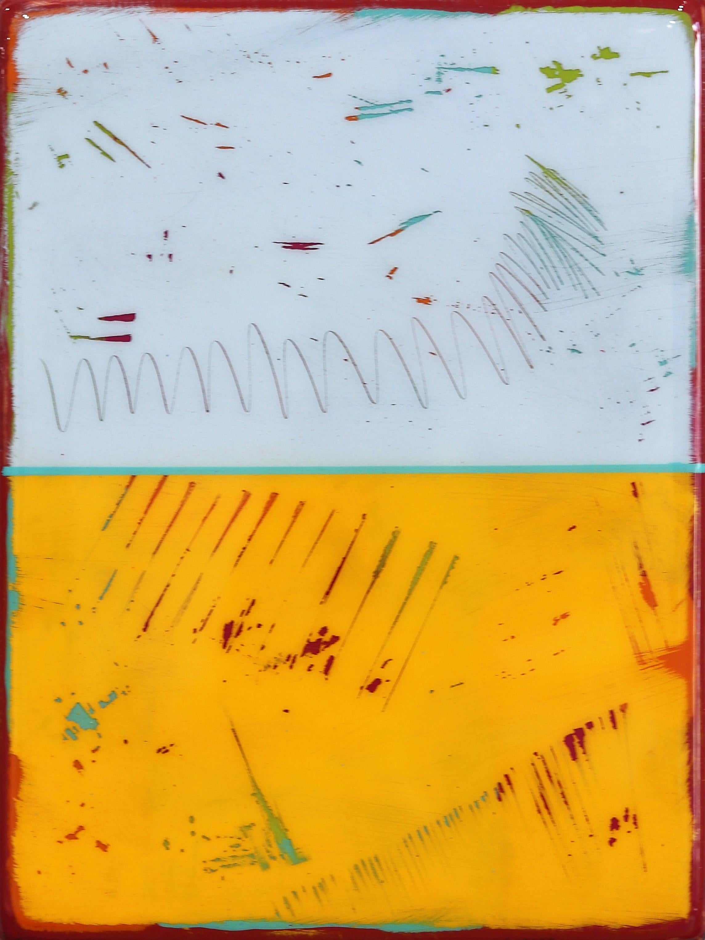 The Window 271 - Modern Minimalist Two Tone Yellow Resin Artwork
