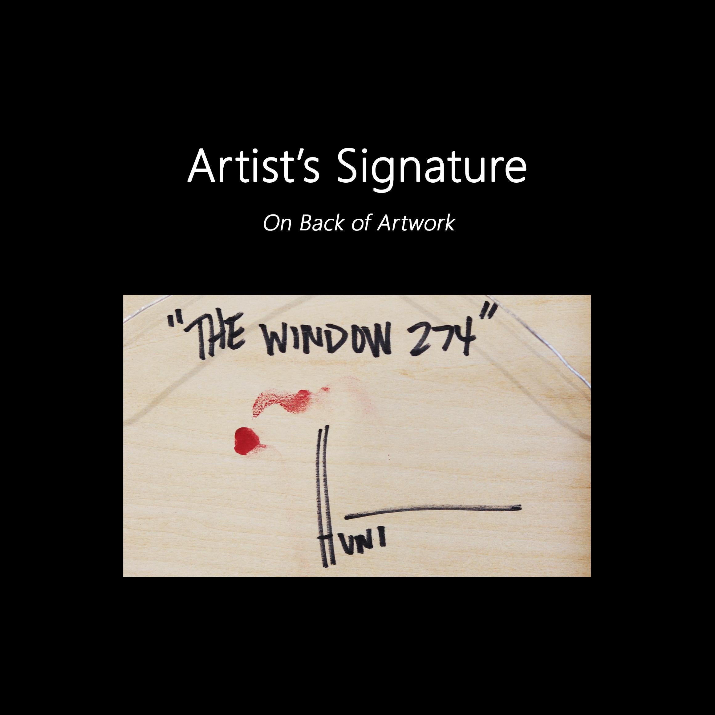 The Window 274 - Modernes minimalistisches zweifarbiges Aquaharz-Kunstwerk aus Aquaharz 5