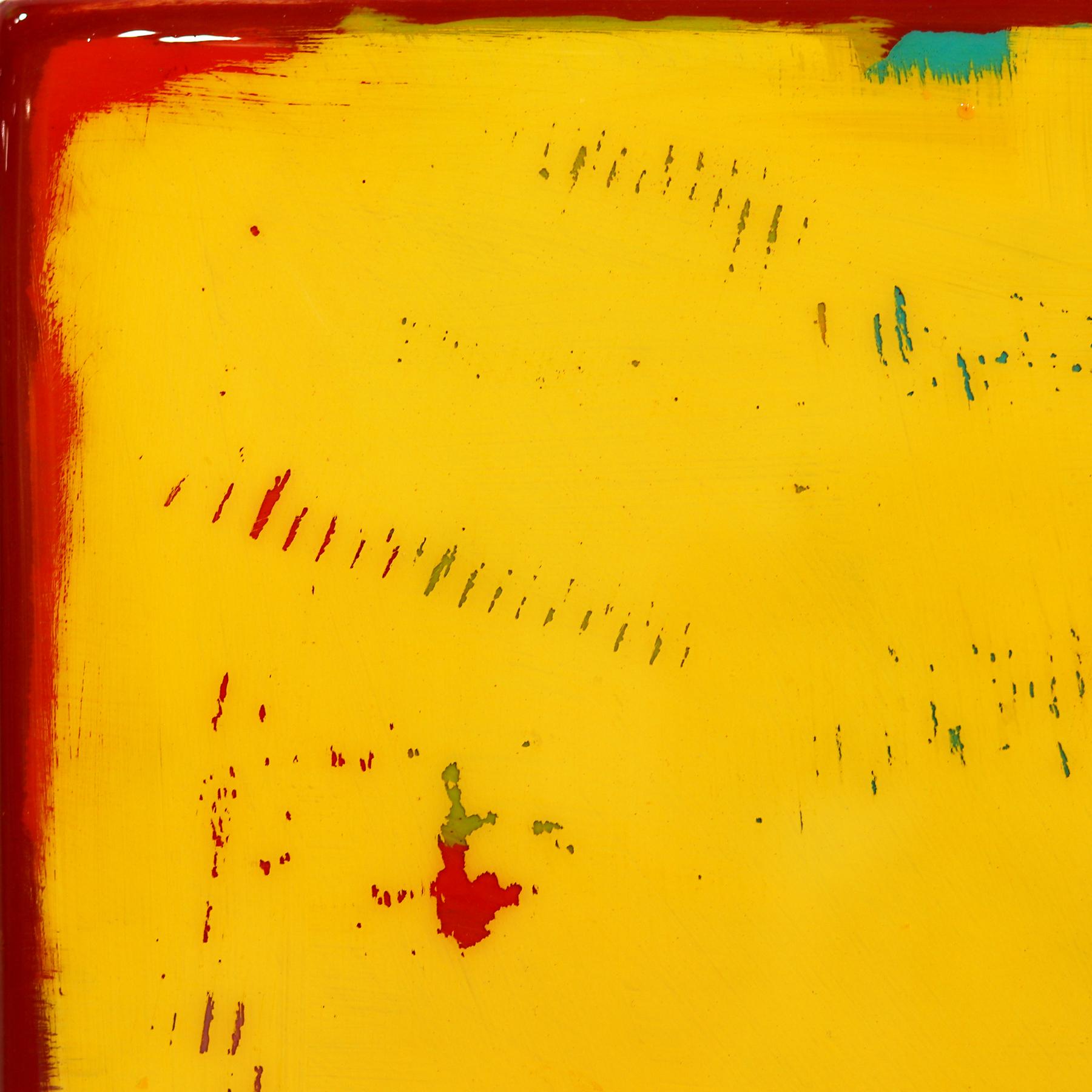 The Window 275 - Modern Minimalist Warm Orange Yellow Resin Artwork For Sale 1
