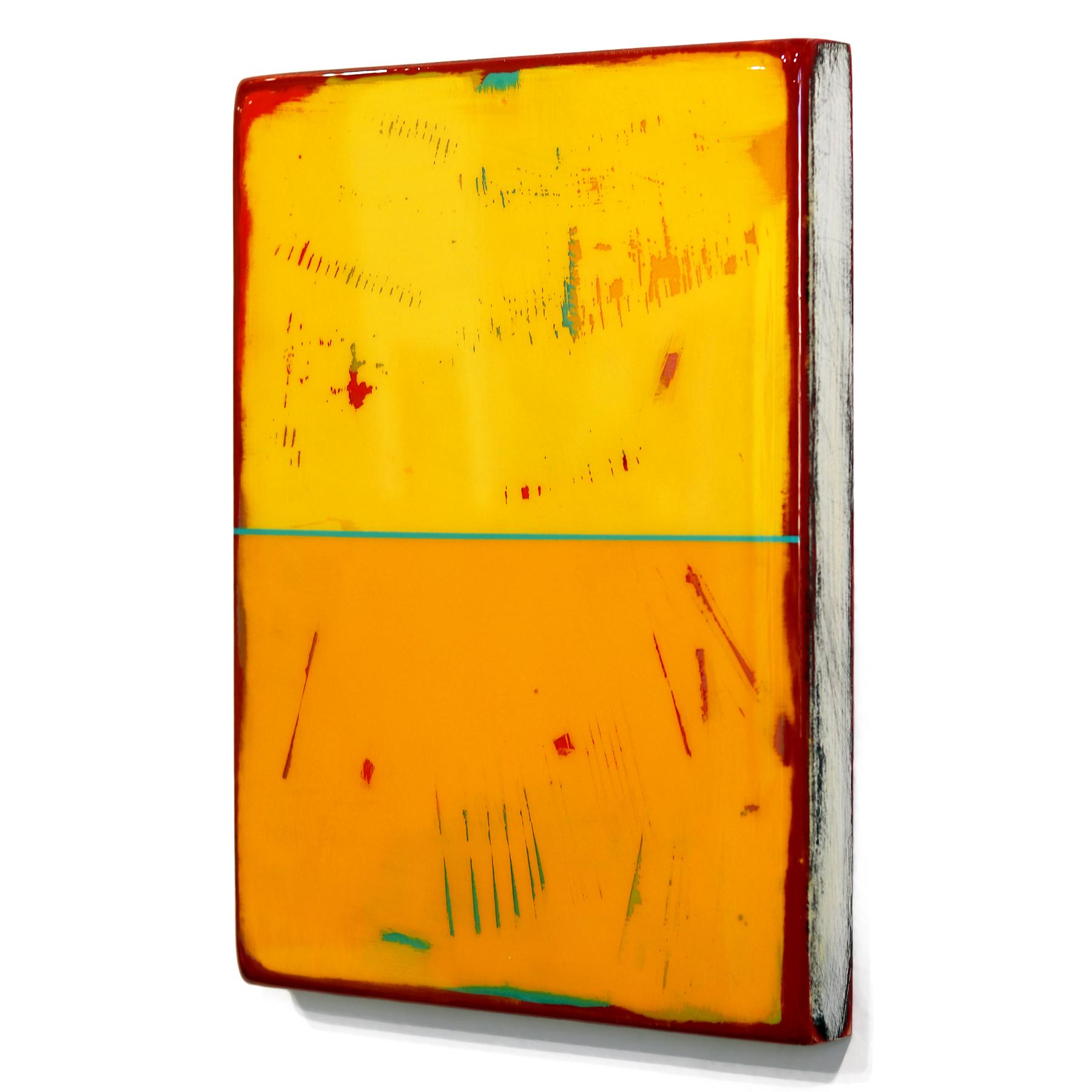 The Window 275 - Modern Minimalist Warm Orange Yellow Resin Artwork For Sale 2