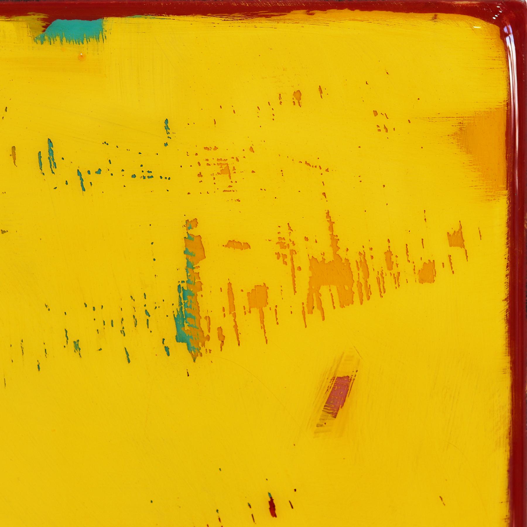 The Window 275 - Modern Minimalist Warm Orange Yellow Resin Artwork For Sale 3