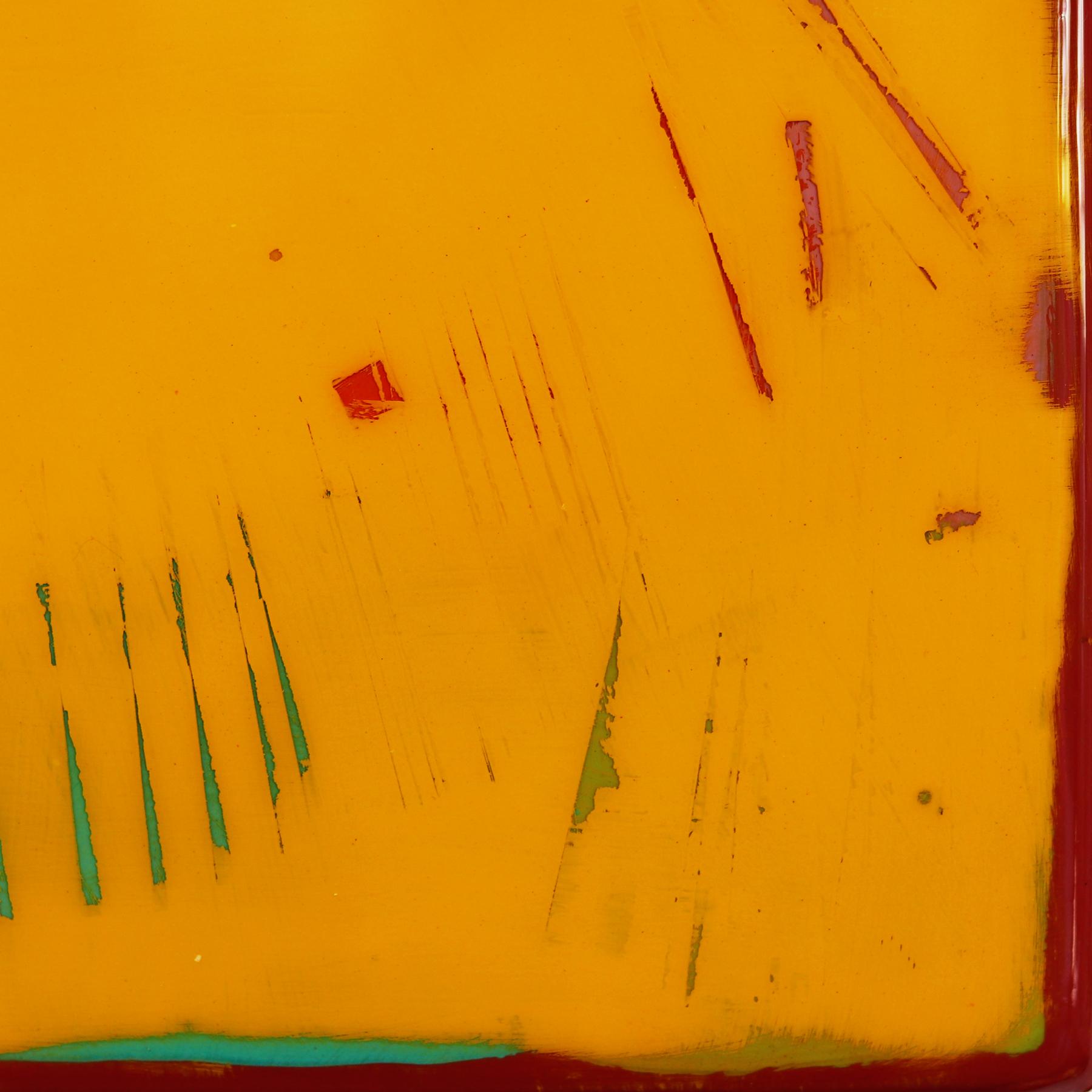 The Window 275 - Modern Minimalist Warm Orange Yellow Resin Artwork For Sale 6