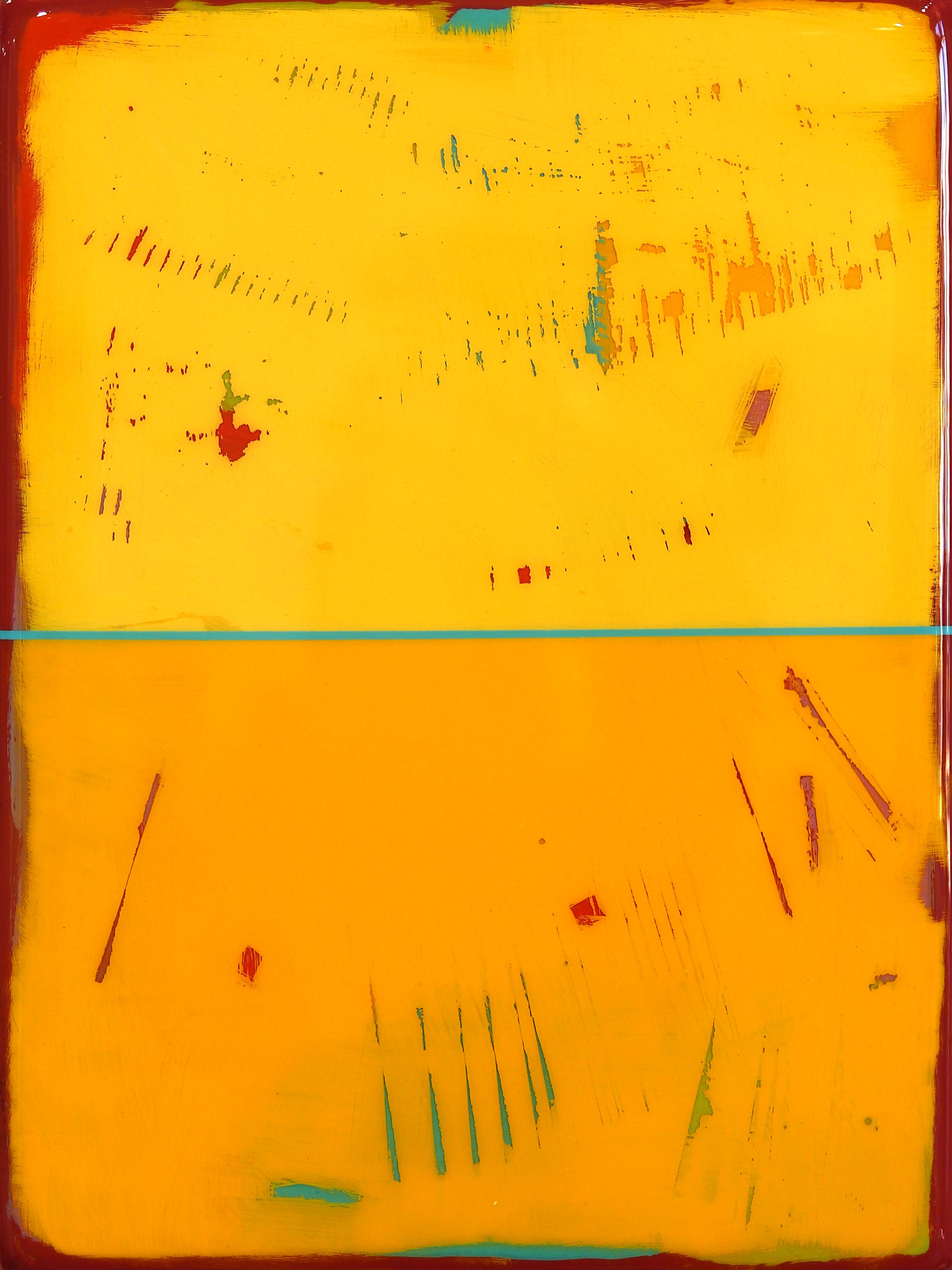 The Window 275 - Modern Minimalist Warm Orange Yellow Resin Artwork