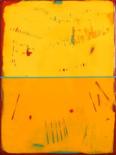 The Window 275, œuvre d'art minimaliste moderne en résine orange-jaune chaud