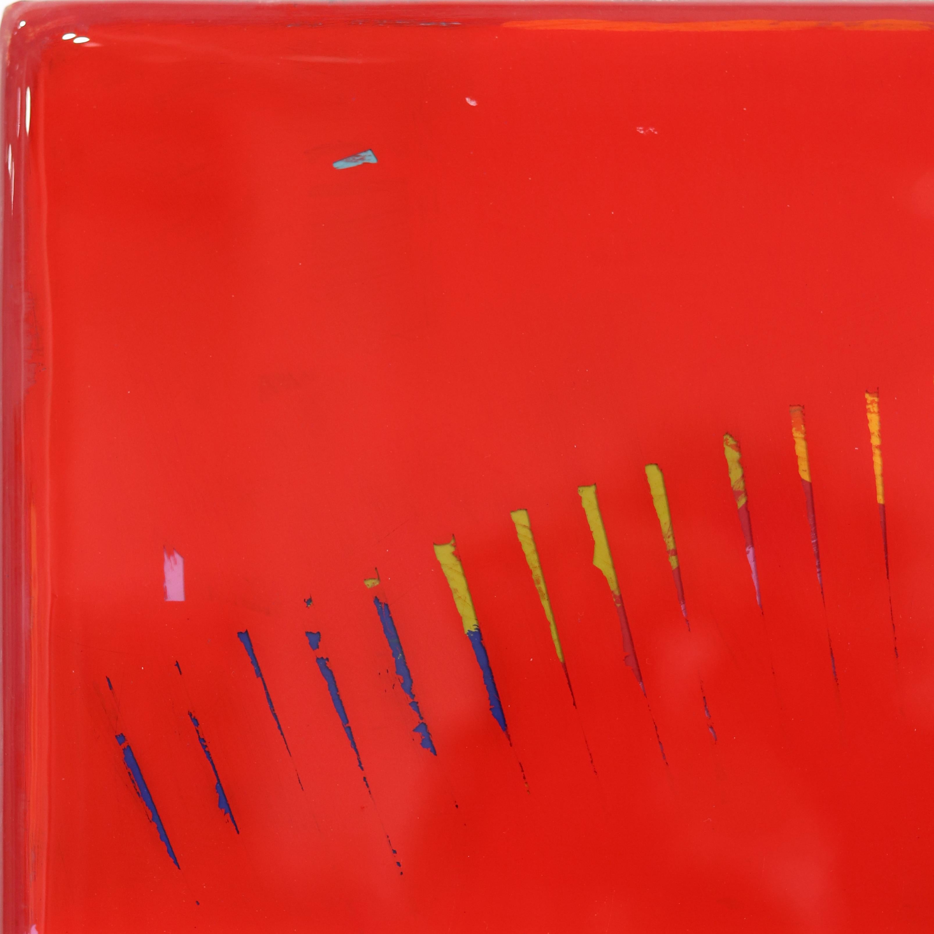 The Window 277 - Oeuvre d'art moderne et minimaliste en résine rouge à deux tons - Minimaliste Painting par Ricky Hunt