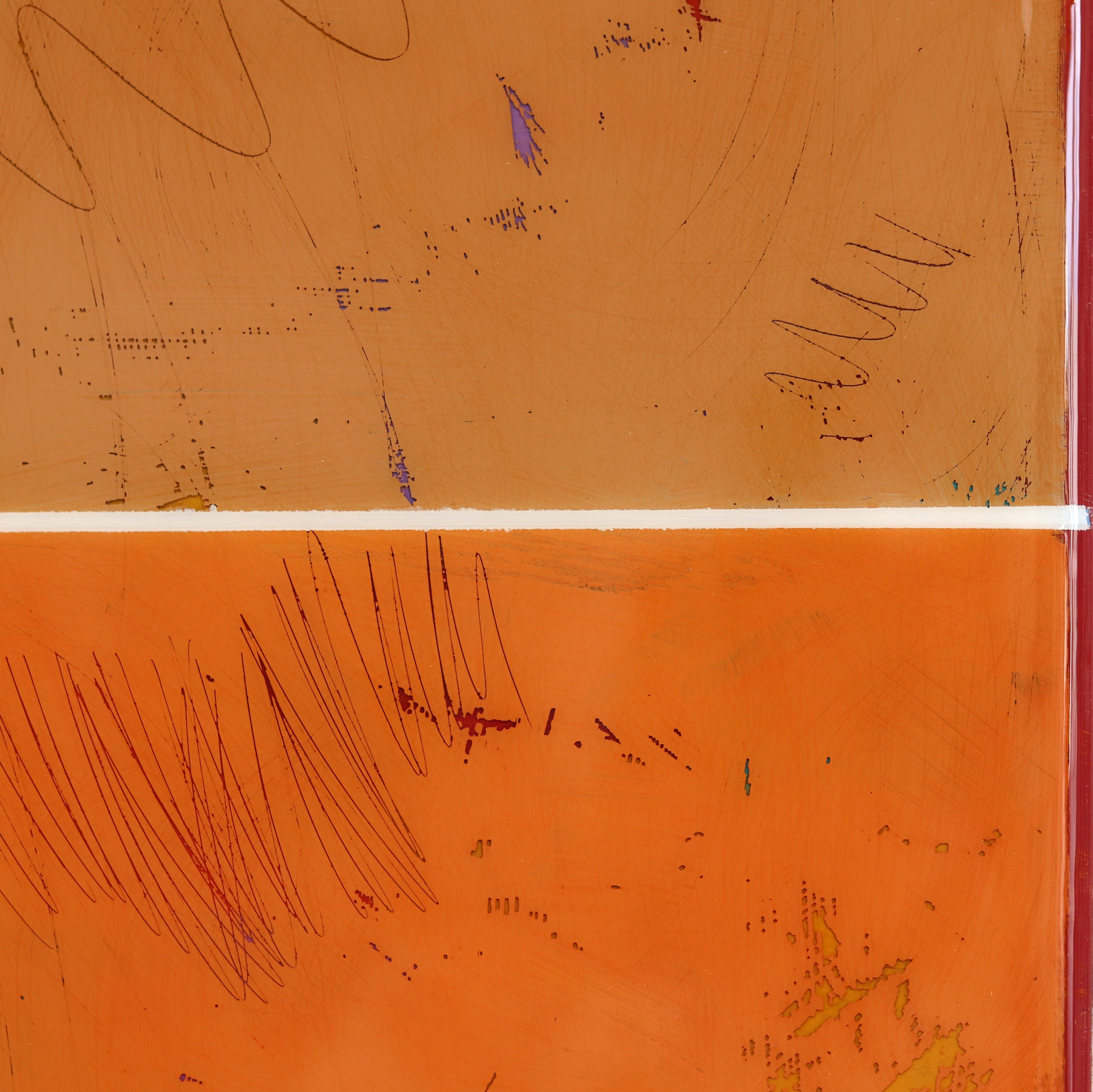The Window 281, œuvre d'art minimaliste moderne en résine orange brûlée chaude en vente 1