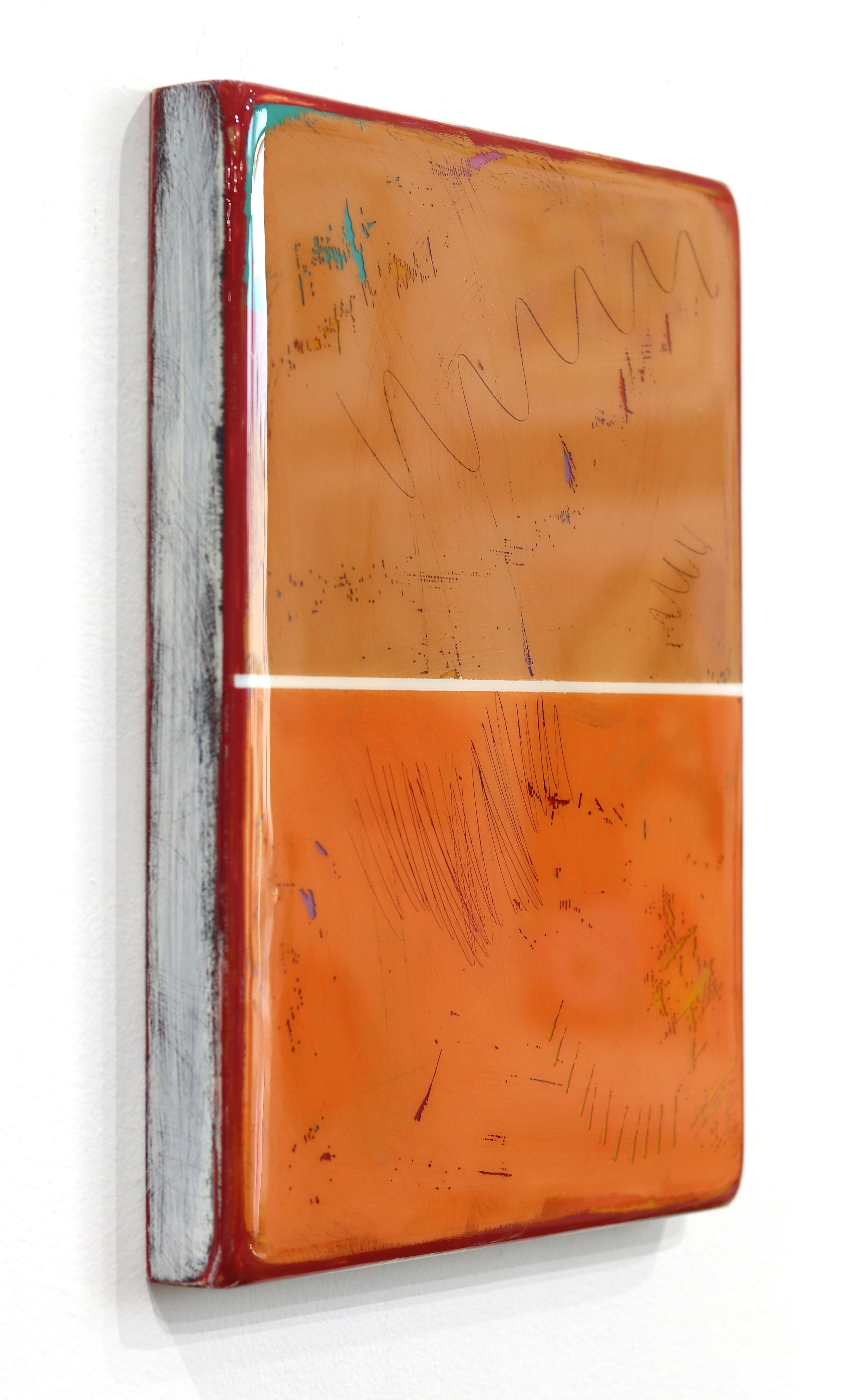 The Window 281 - Modern Minimalist Warm Burnt Orange Resin Artwork For Sale 3