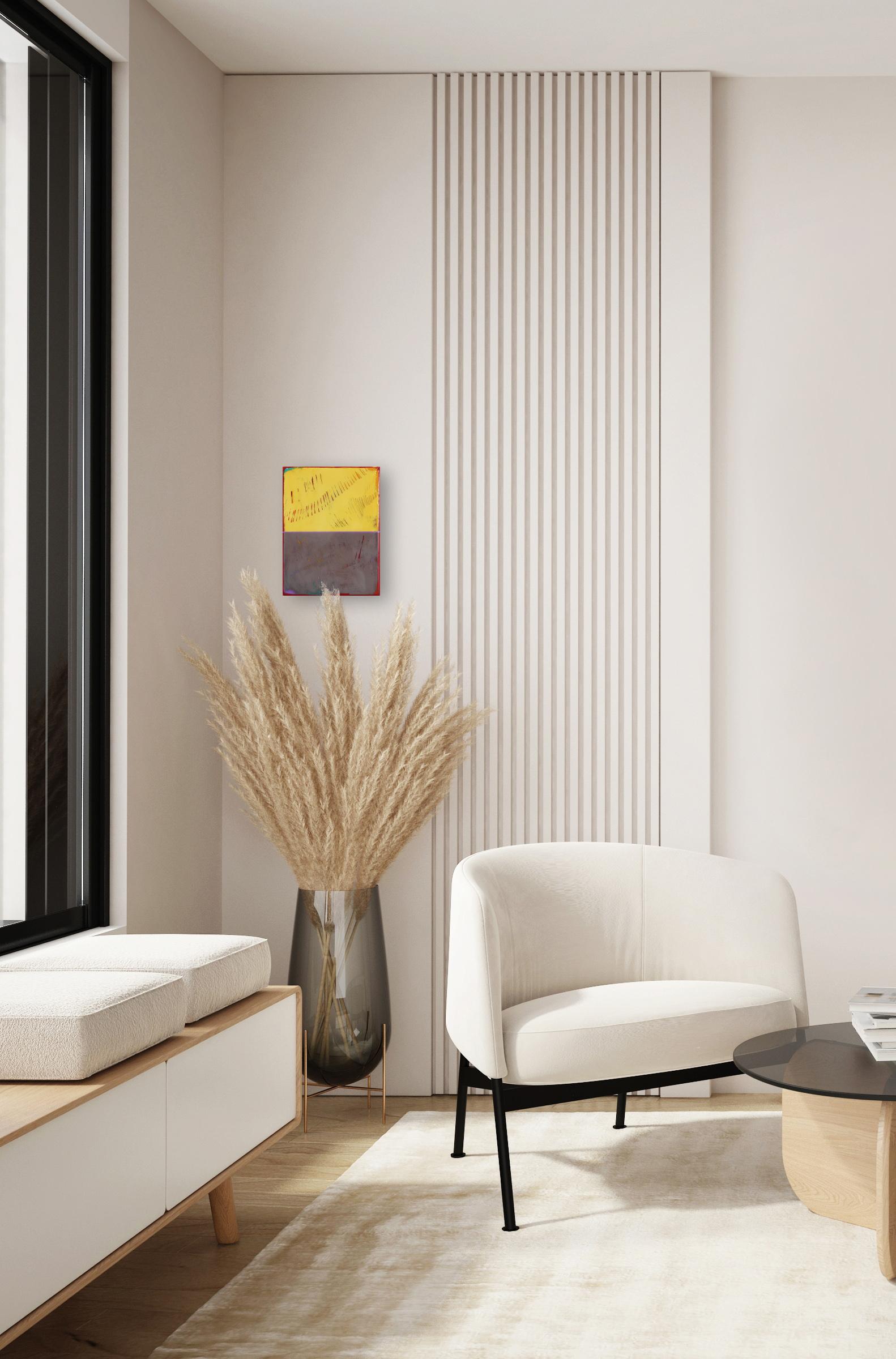 The Window 285, peinture acrylique minimaliste moderne, œuvre d'art originale en résine en vente 2
