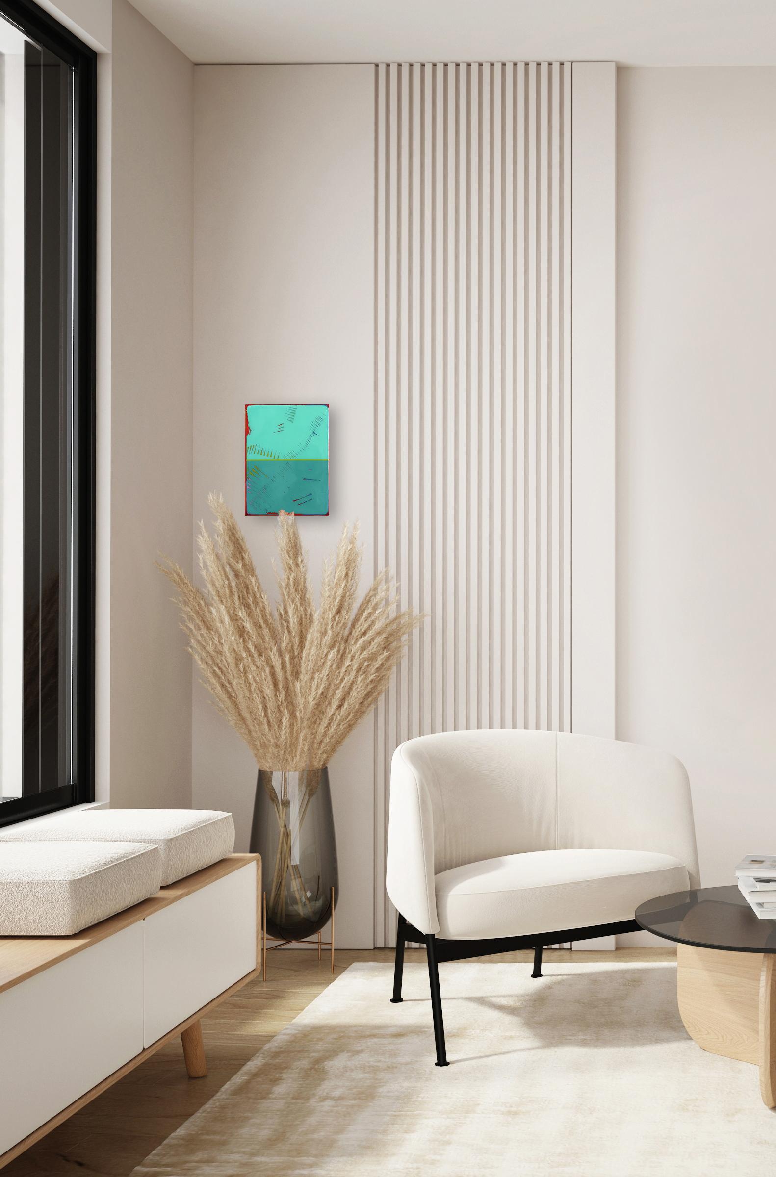 La Ventana 316 - Obra de Arte Moderna en Resina Verde - Mixed Media Art Moderno de Ricky Hunt