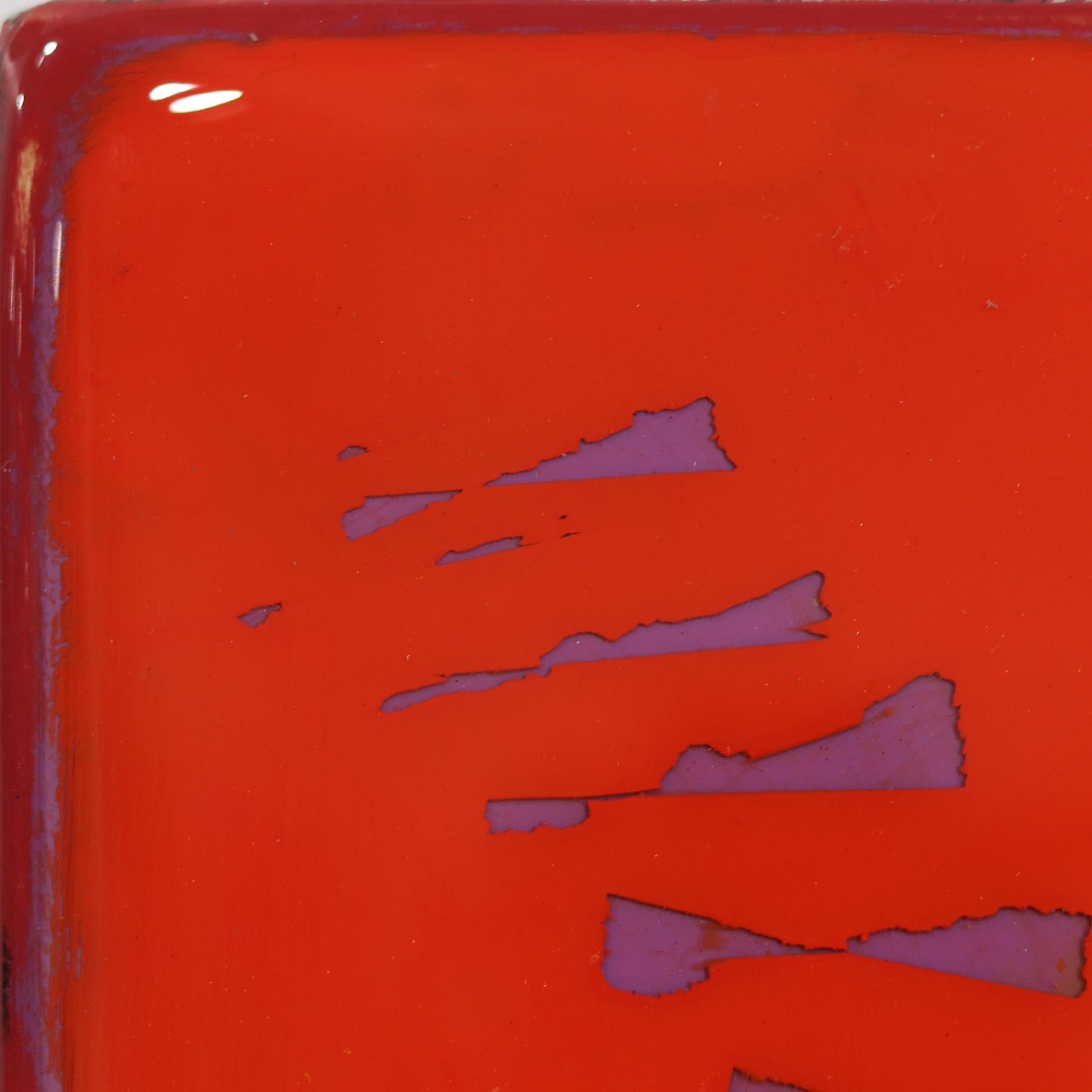 La Ventana 326 - Obra de Arte Minimalista Moderna de Resina Roja - Painting Moderno de Ricky Hunt