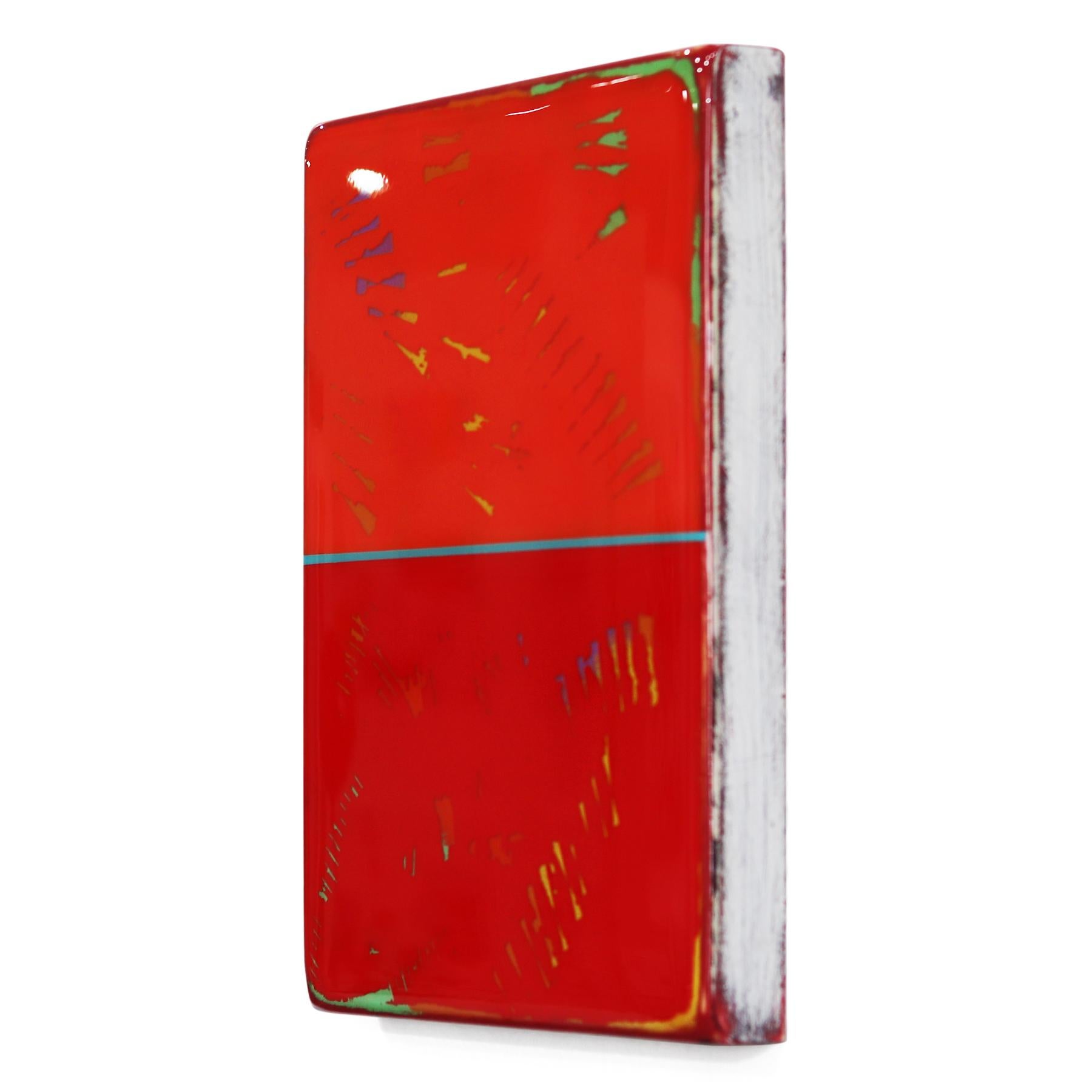 La Ventana 326 - Obra de Arte Minimalista Moderna de Resina Roja - Abstract Painting Rojo de Ricky Hunt